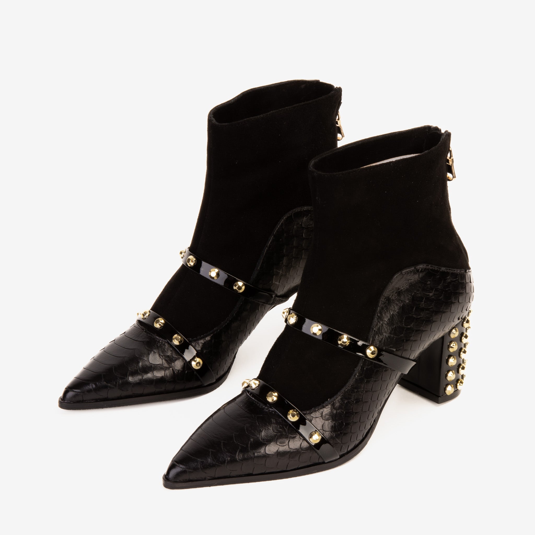 The  Valentina Leather Block Heel Boot For Sale