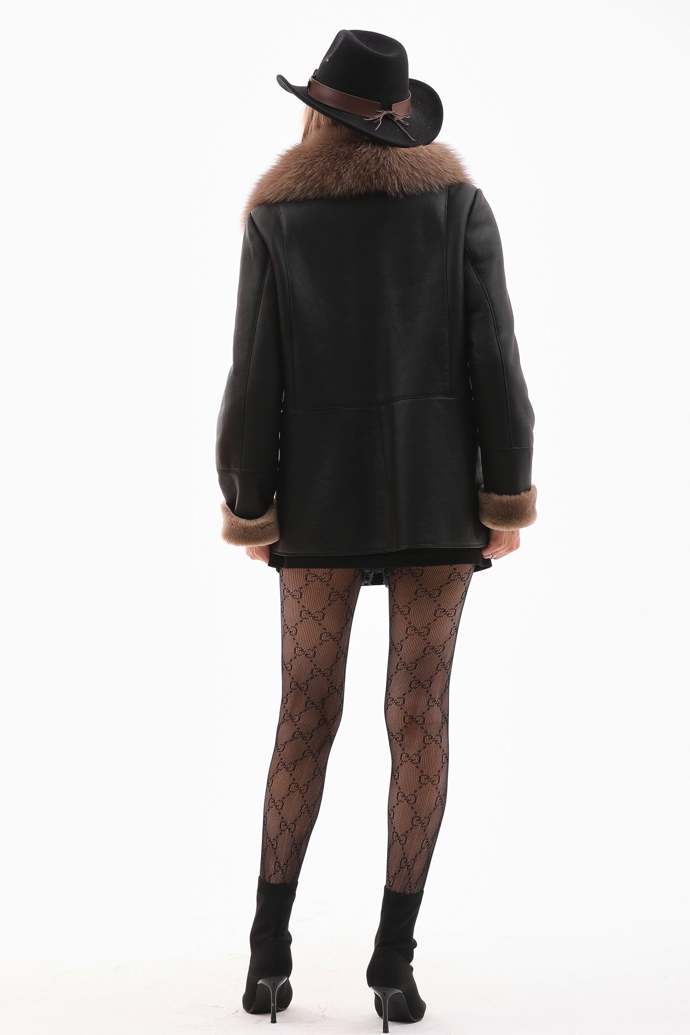 The Duchess Shearling Black Brown Leather Jacket Fine Craftsmanship