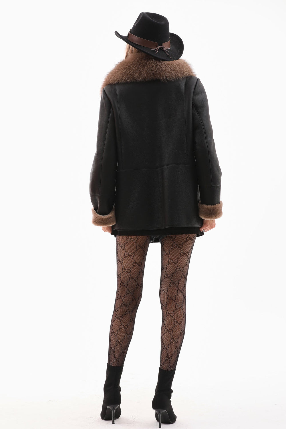The Duchess Shearling Black Brown Leather Jacket Fine Craftsmanship
