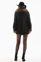 The Duchess Shearling Black Brown Leather Jacket Fine Craftsmanship