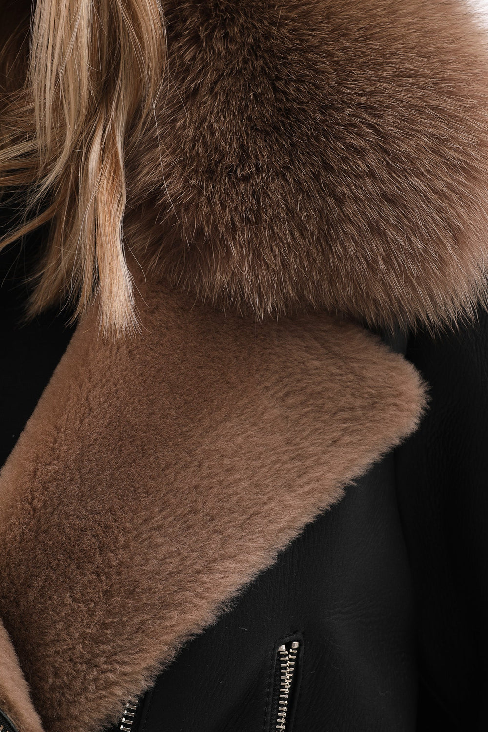 The Duchess Shearling Black Brown Leather Jacket Fine Craftsmanship