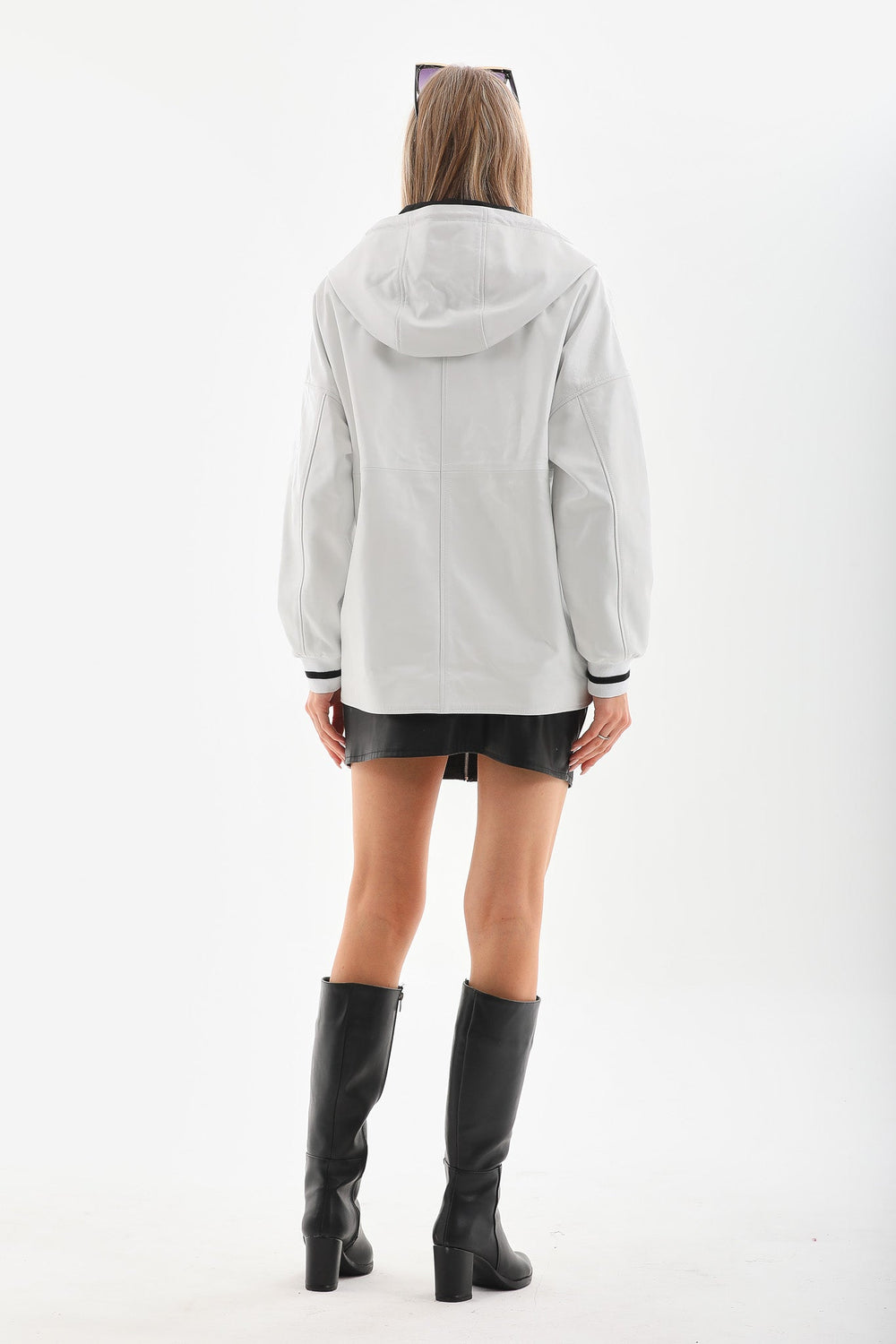 The Polar White Leather Leather Jacket Fine Craftsmanship