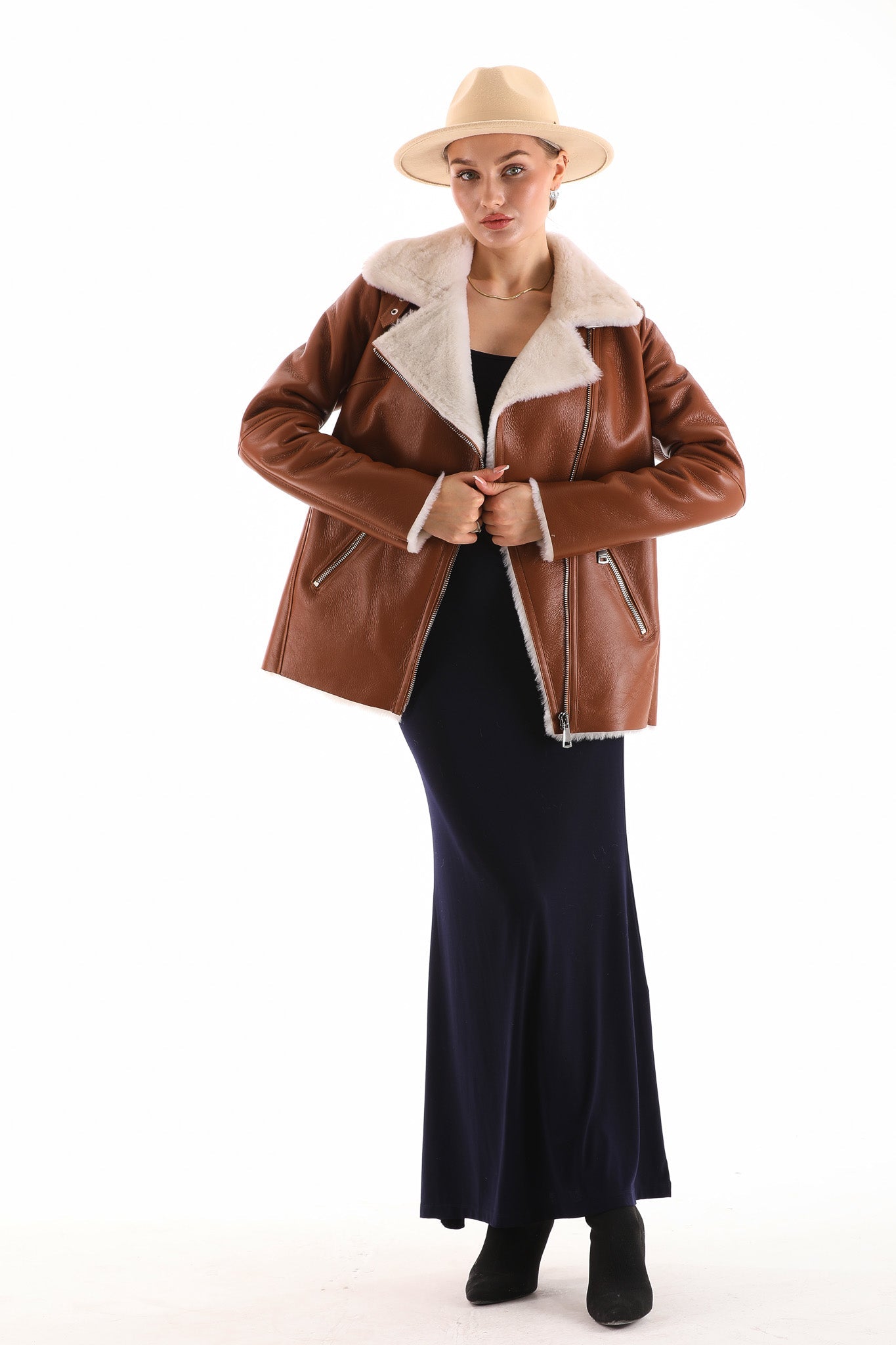 The Prague Tan Leather Jacket Exclusive Style