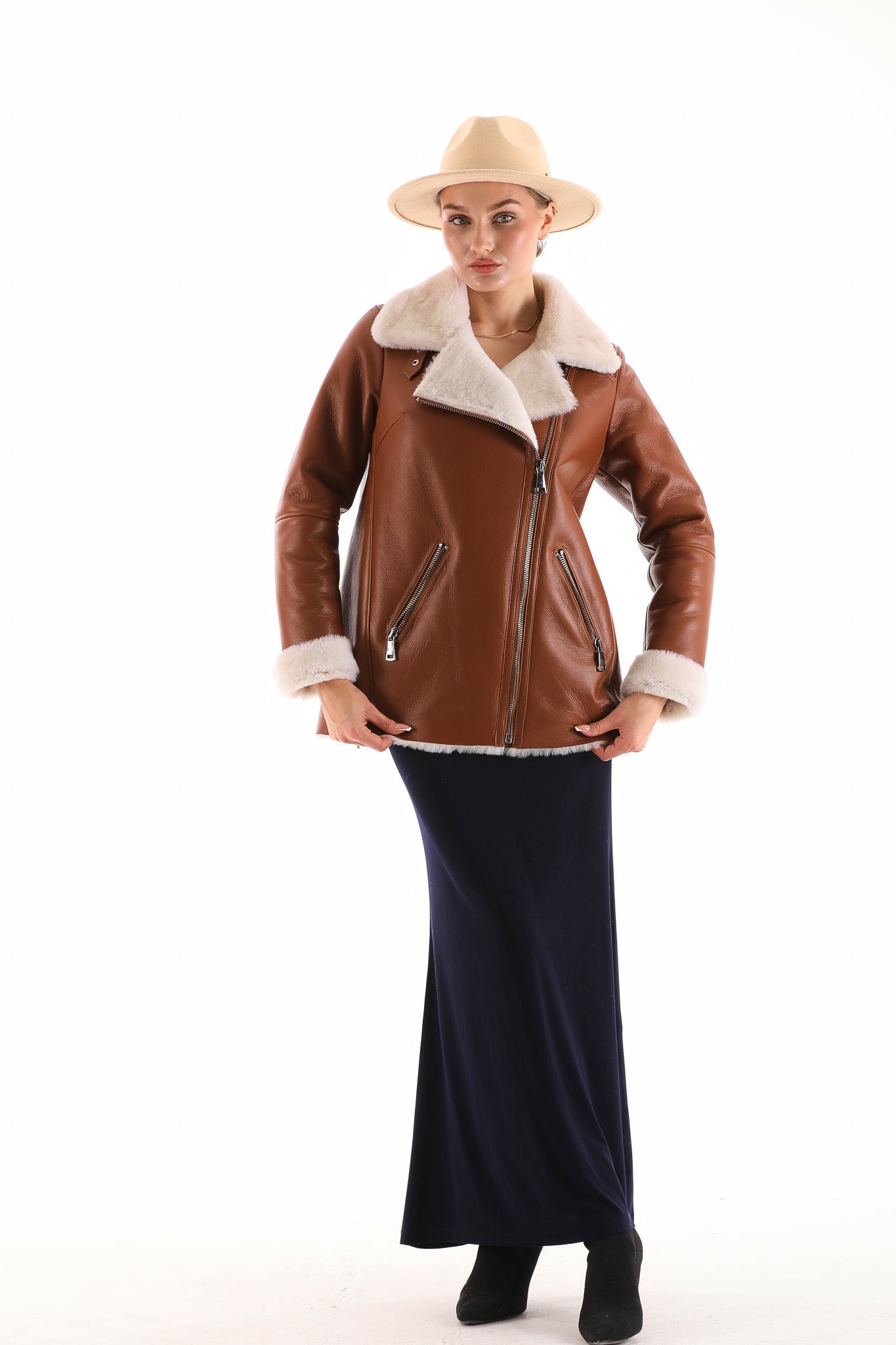 The Prague Tan Leather Jacket Exclusive Style