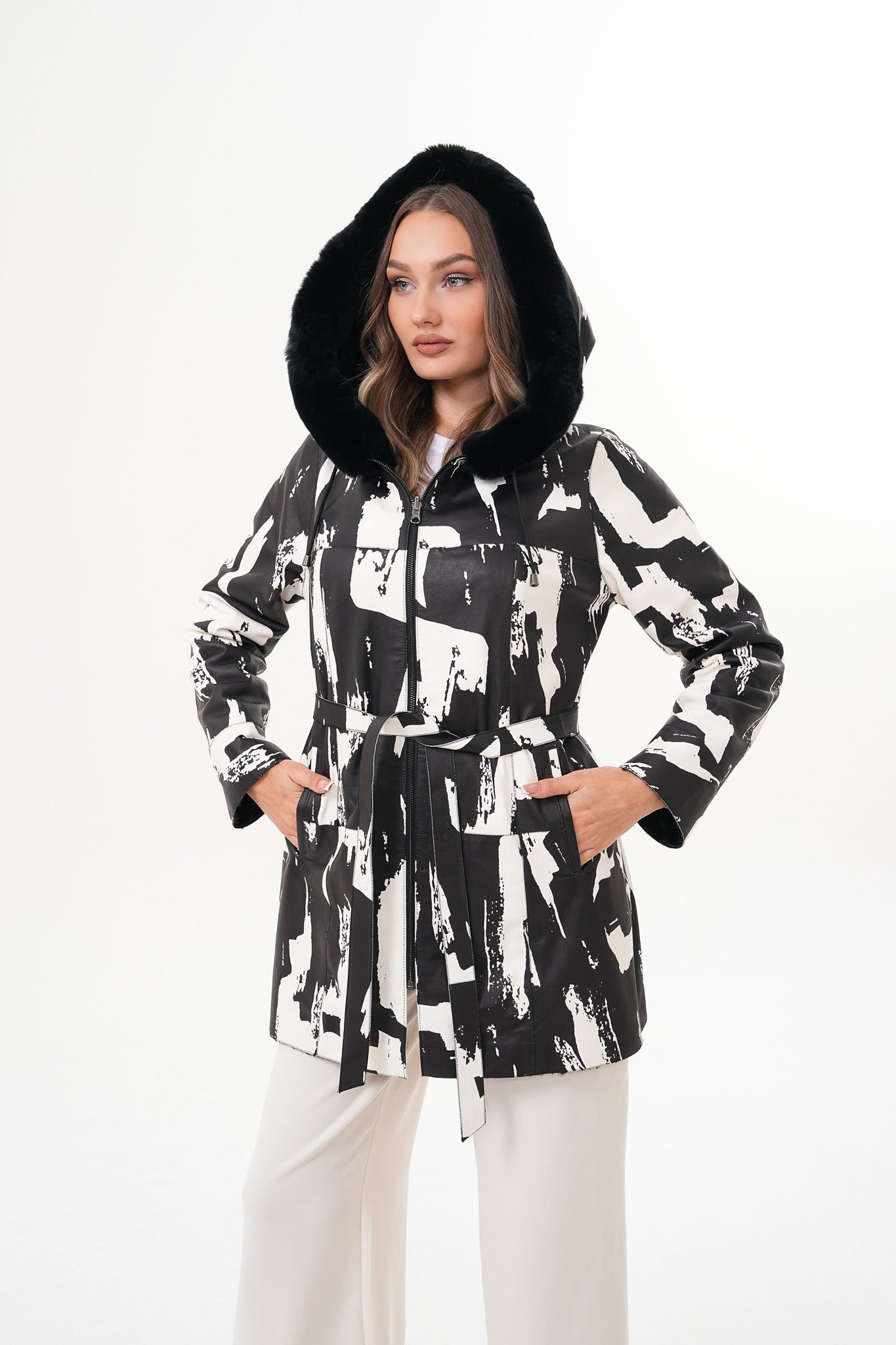 The Prisma Black White Leather Jacket All New