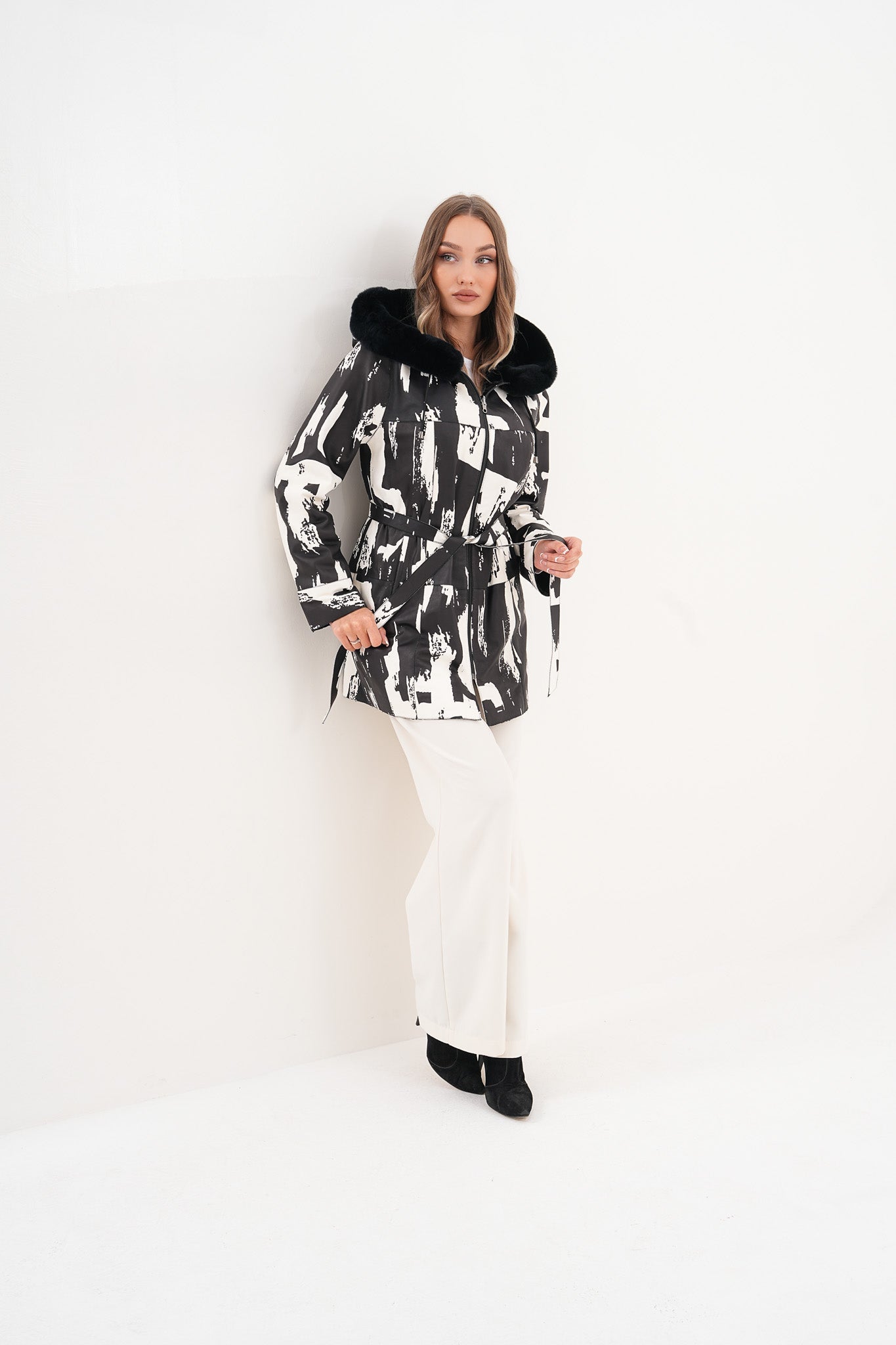 The Prisma Black White Leather Jacket All New