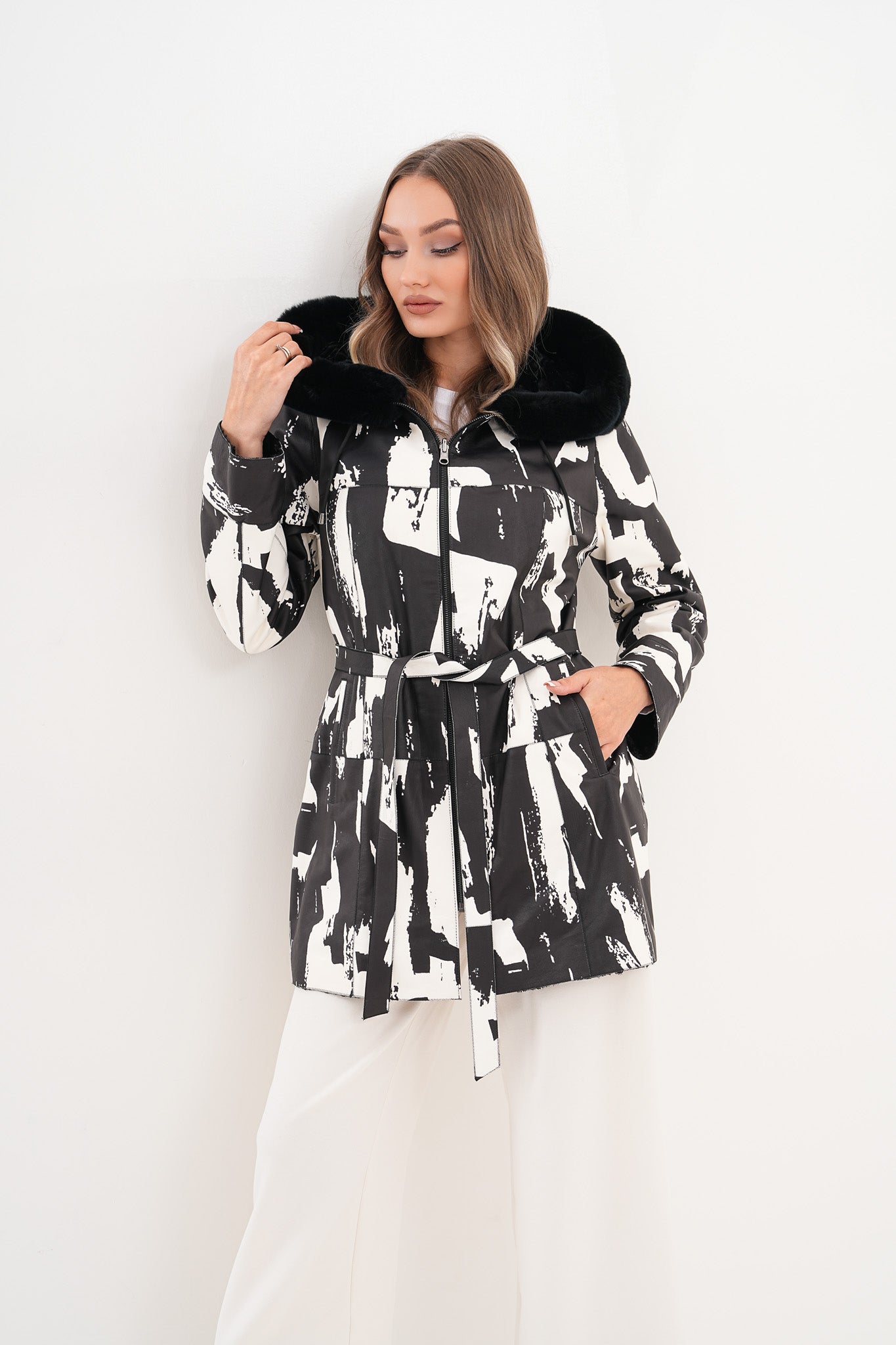 The Prisma Black White Leather Jacket All New