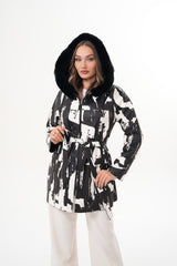 The Prisma Black White Leather Jacket All New