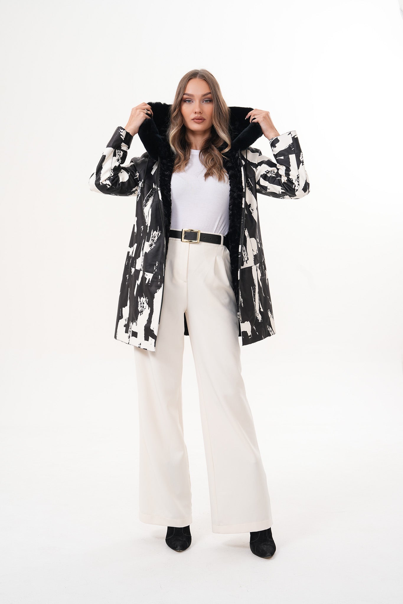 The Prisma Black White Leather Jacket All New
