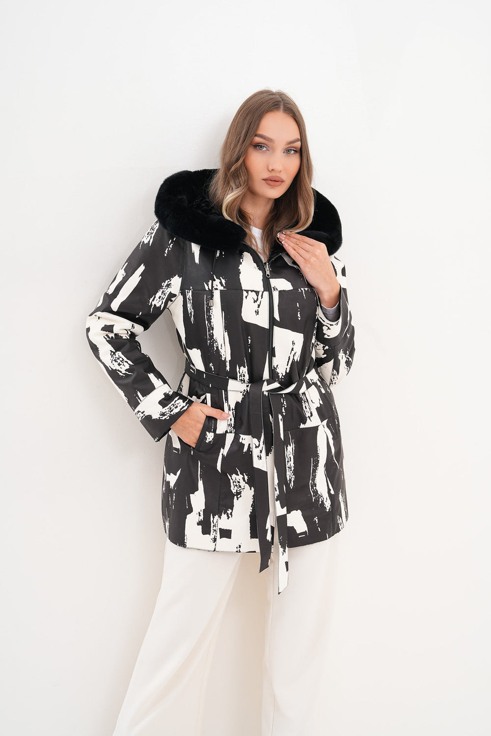 The Prisma Black White Leather Jacket All New