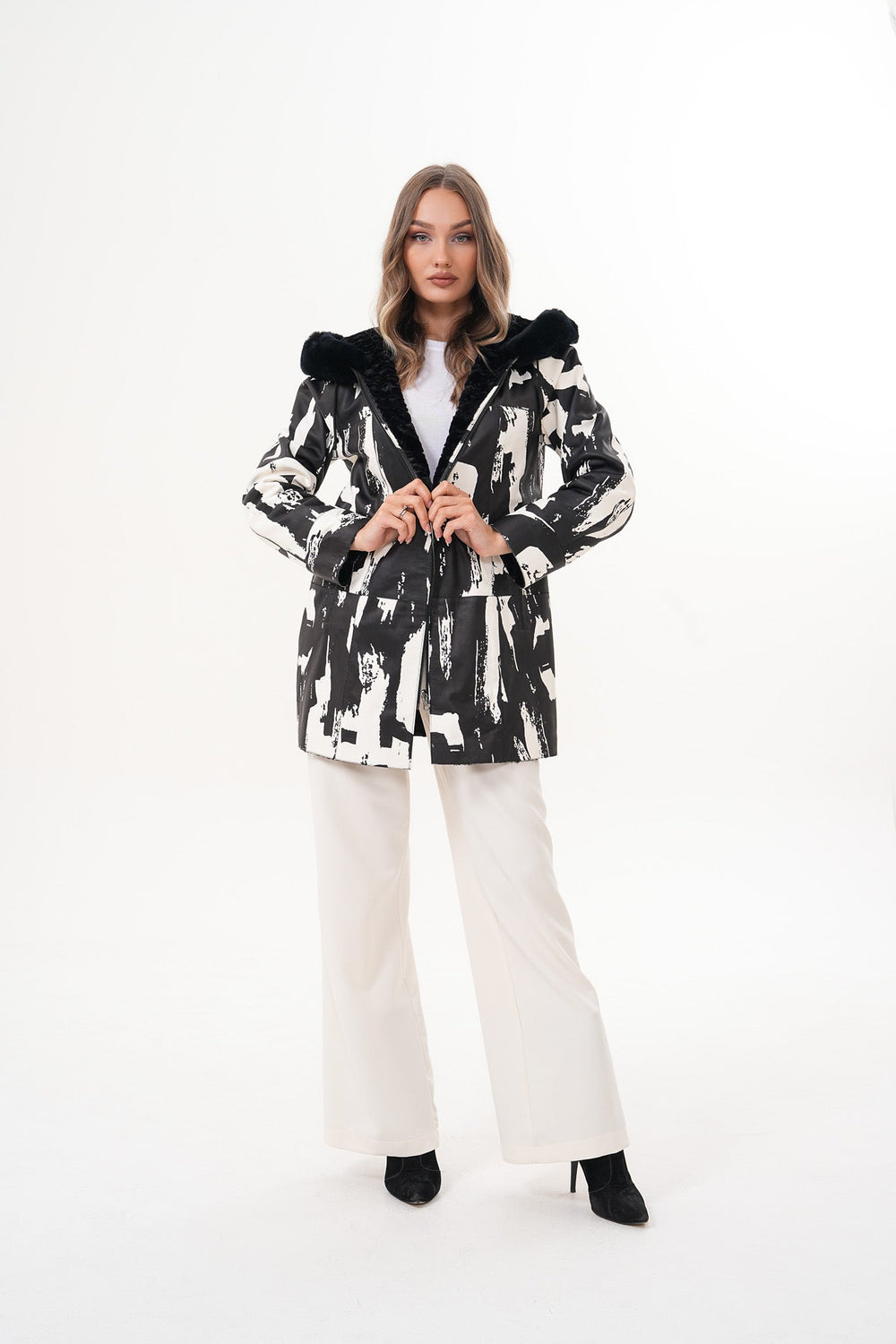 The Prisma Black White Leather Jacket All New