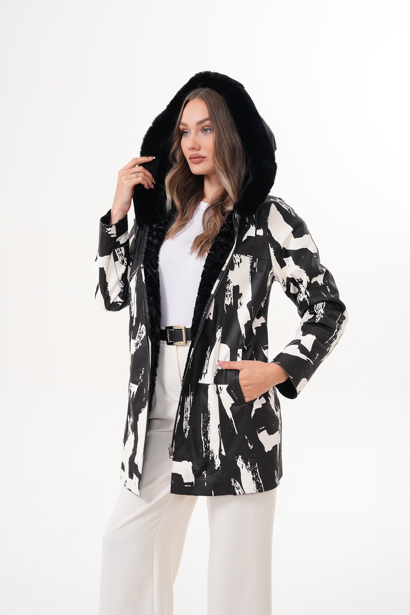 The Prisma Black White Leather Jacket All New