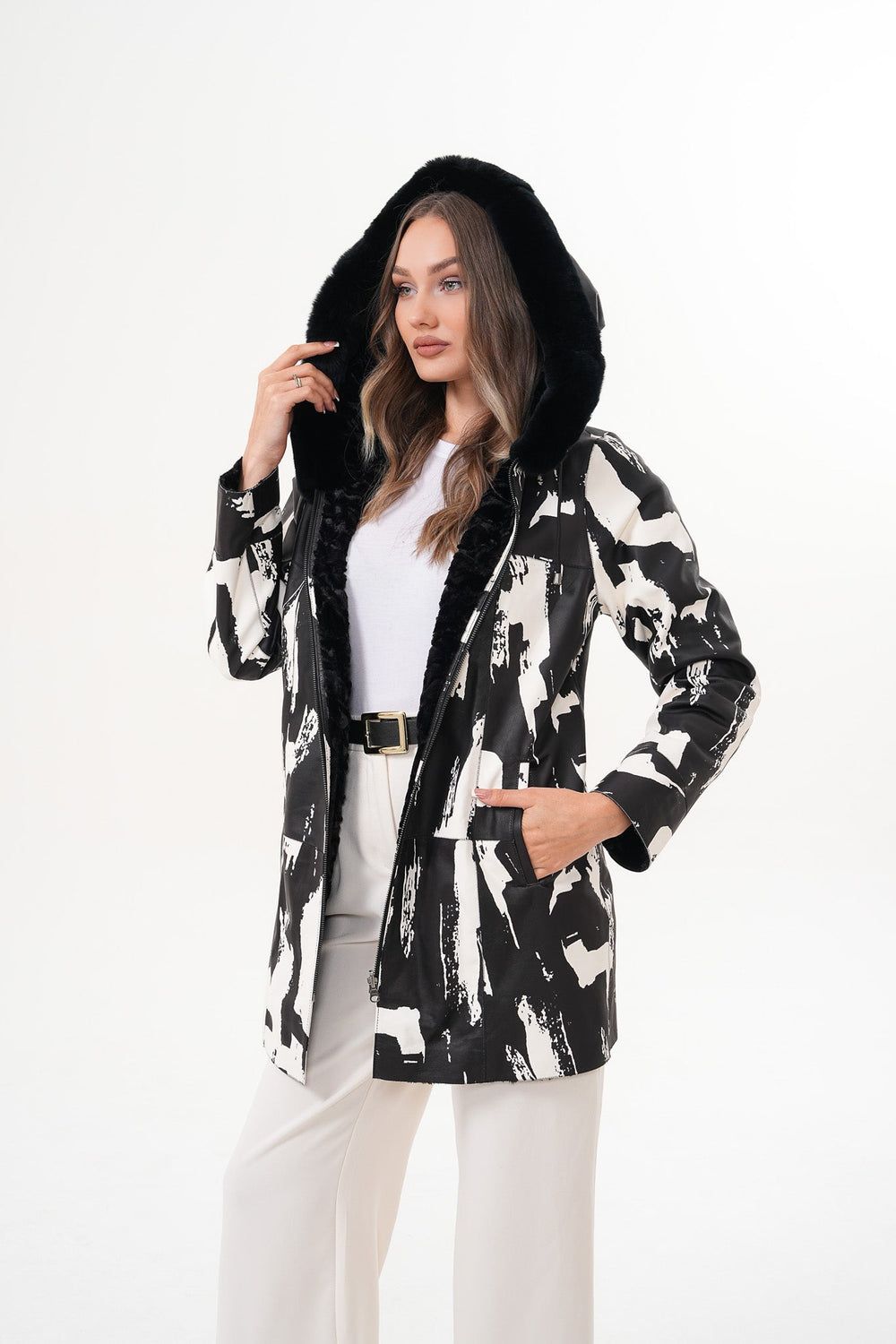 The Prisma Black White Leather Jacket All New