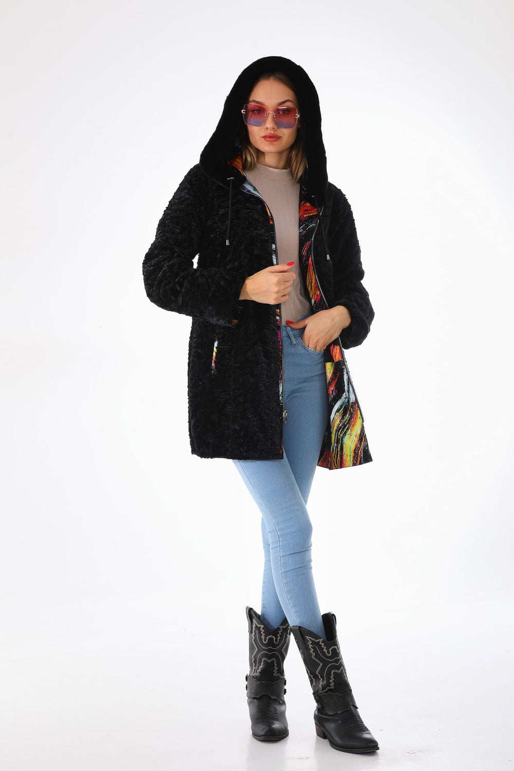 The Prisma Multicolor Leather Jacket Universal Fit