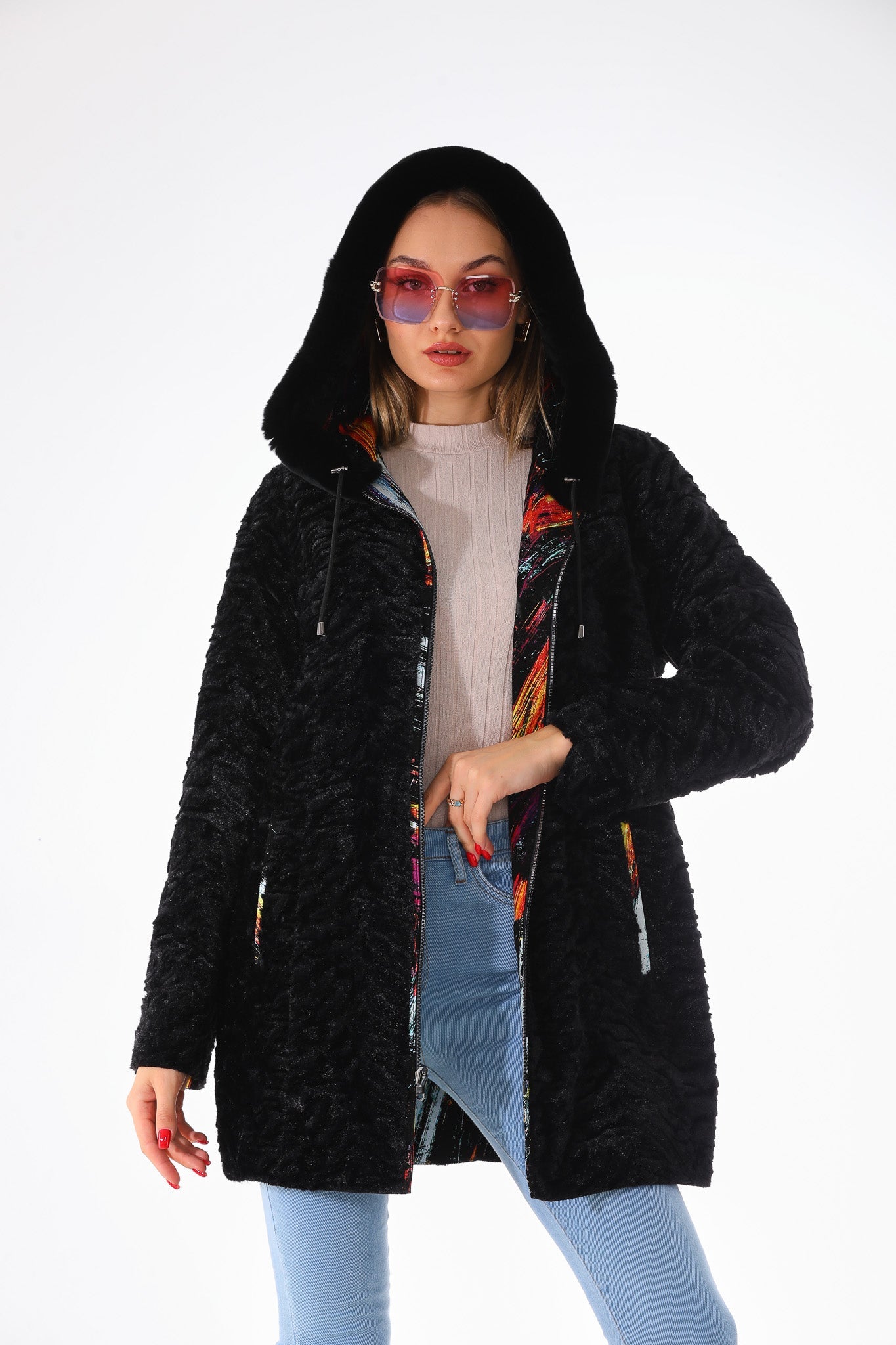 The Prisma Multicolor Leather Jacket Universal Fit
