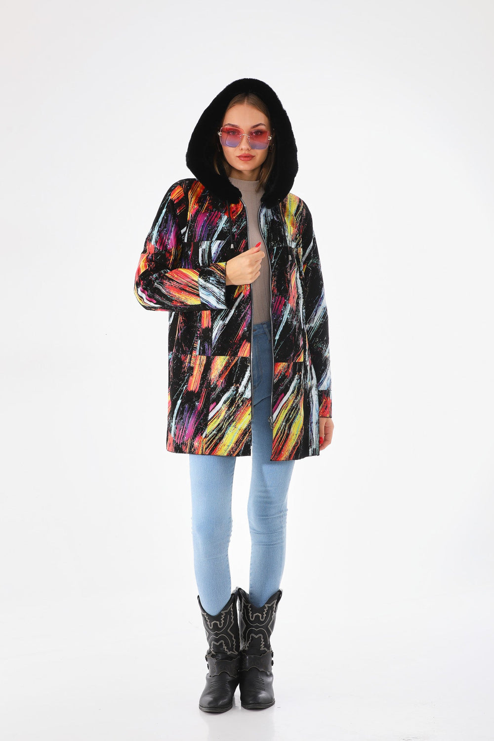 The Prisma Multicolor Leather Jacket Universal Fit