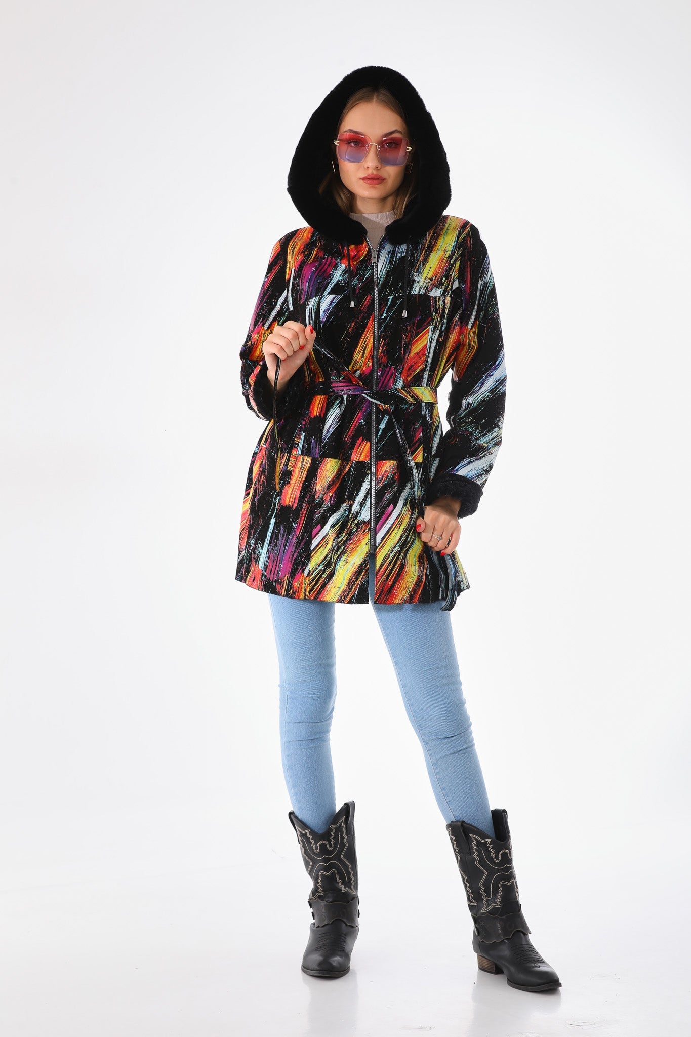 The Prisma Multicolor Leather Jacket Universal Fit