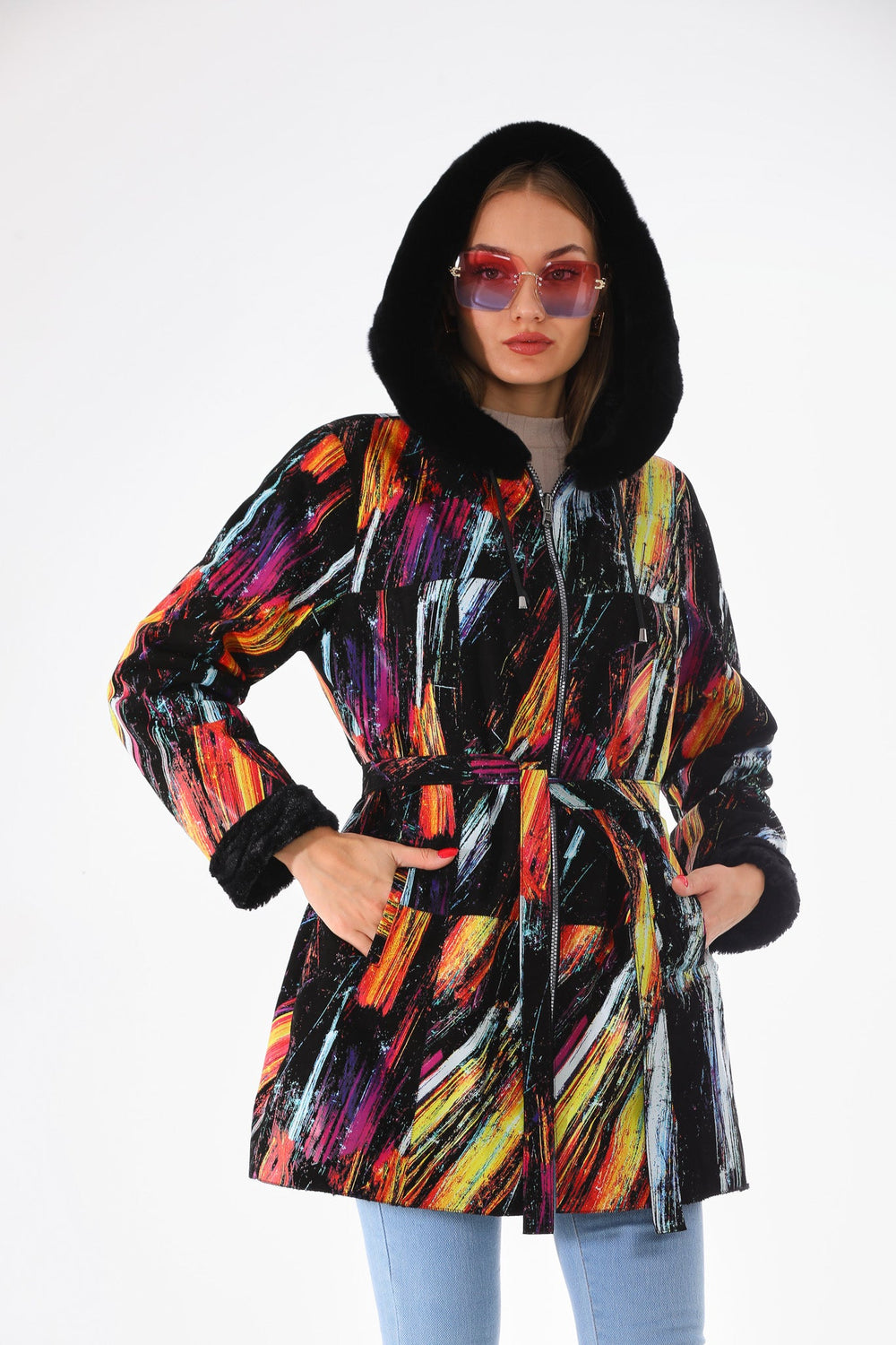 The Prisma Multicolor Leather Jacket Universal Fit