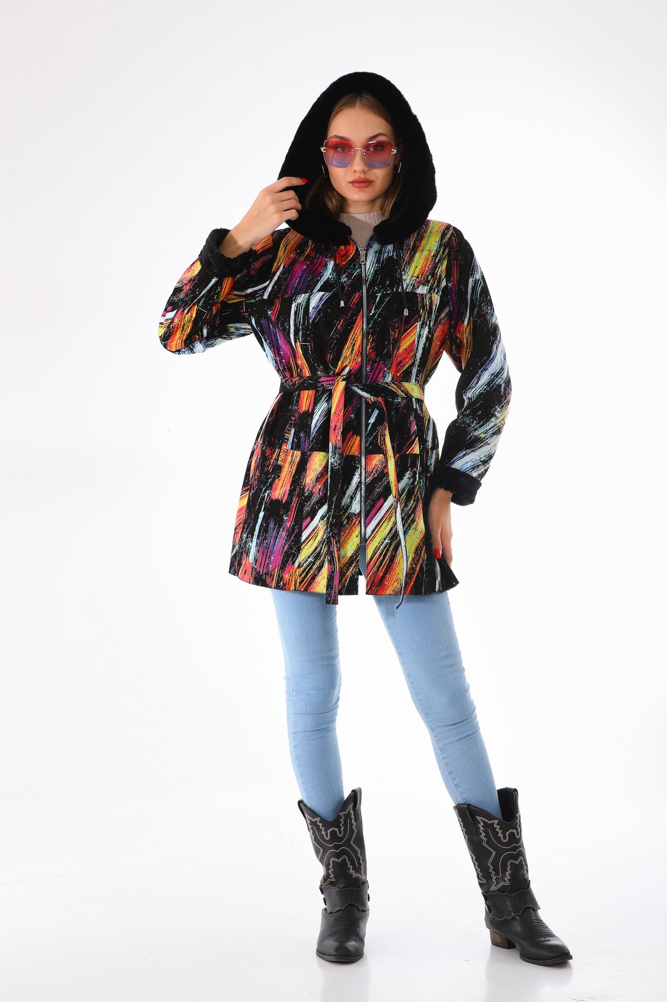 The Prisma Multicolor Leather Jacket Universal Fit