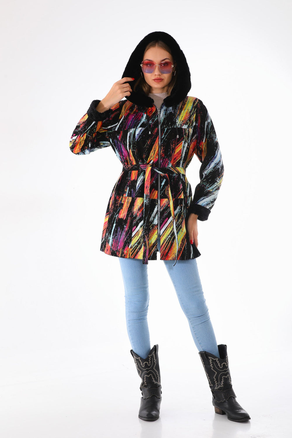 The Prisma Multicolor Leather Jacket Universal Fit