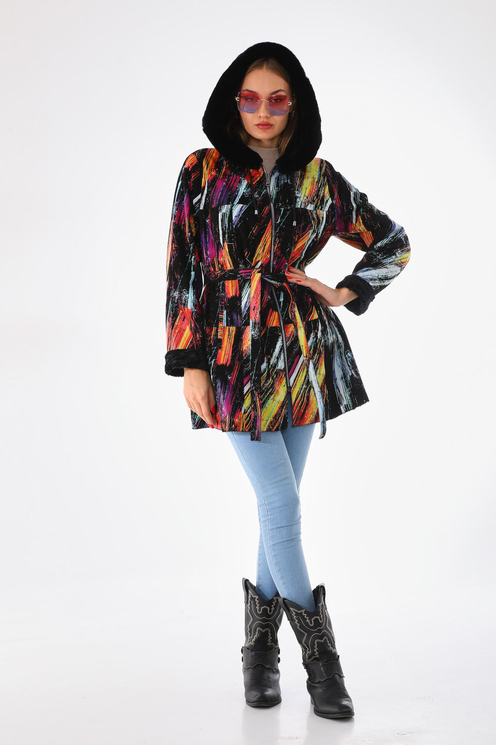 The Prisma Multicolor Leather Jacket Universal Fit