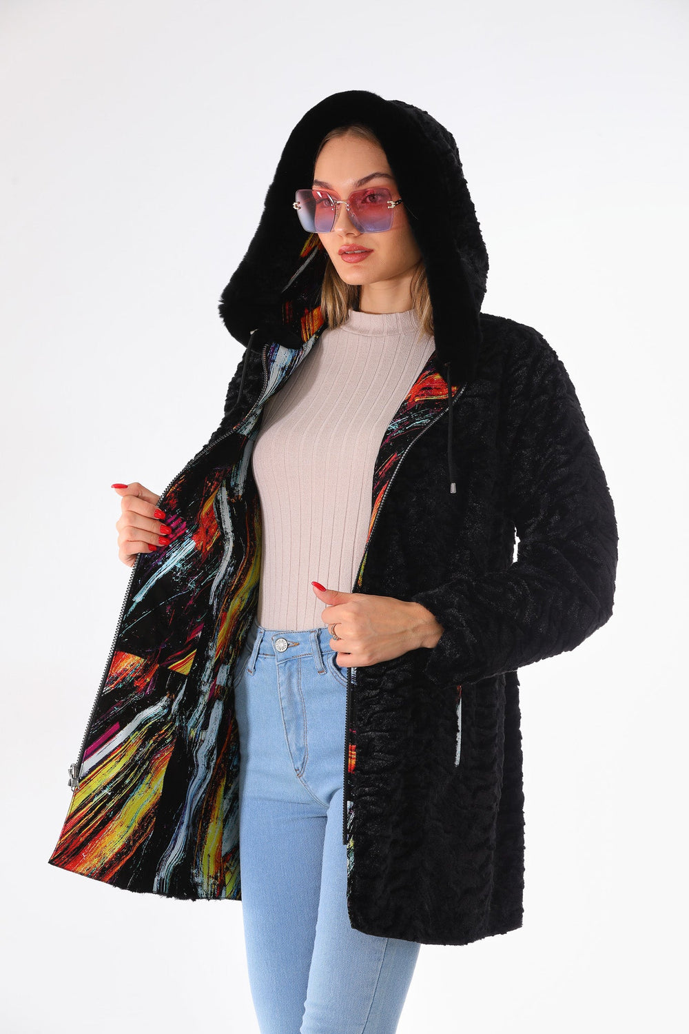 The Prisma Multicolor Leather Jacket Universal Fit