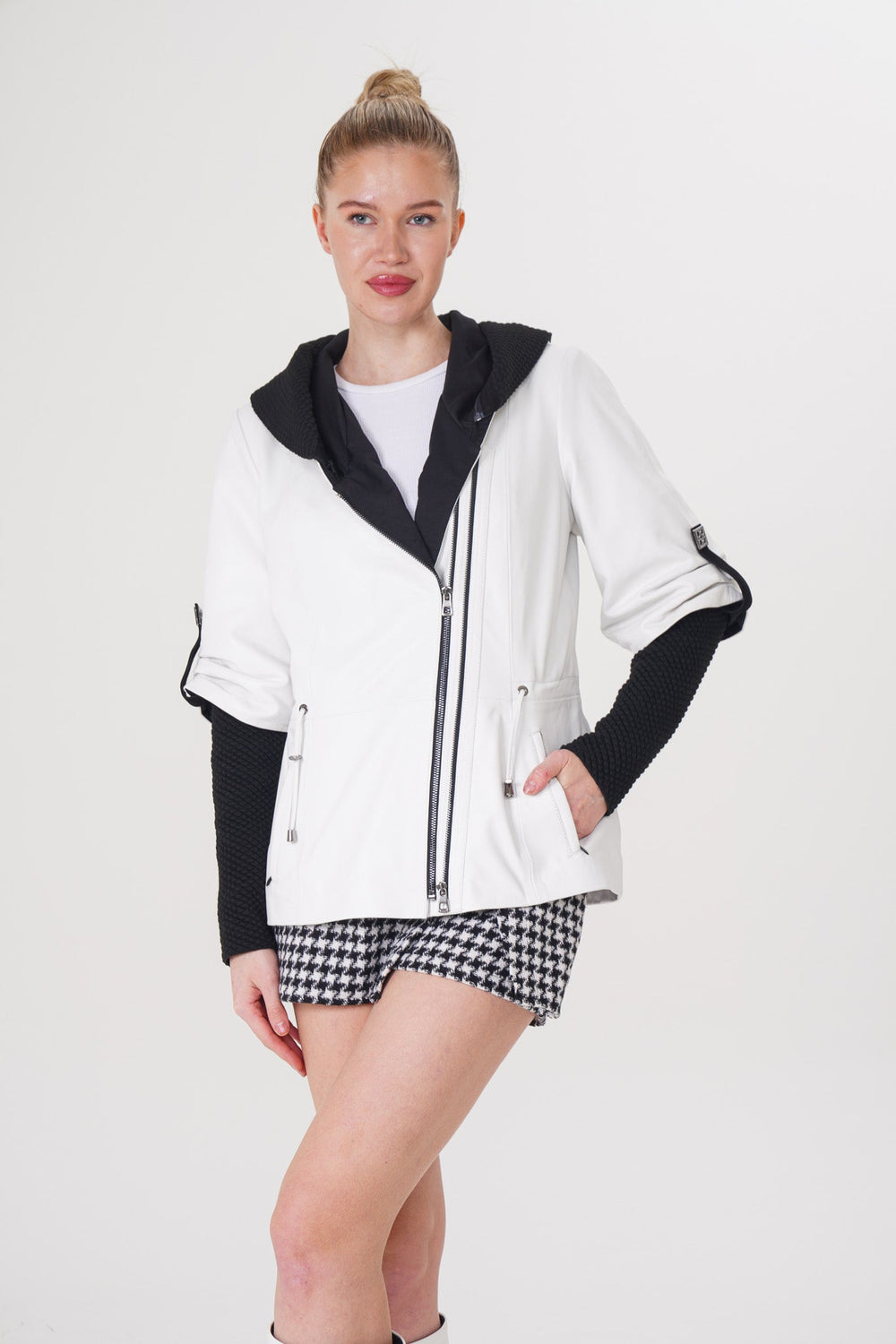 The Hudson White Leather Jacket Fine Craftsmanship