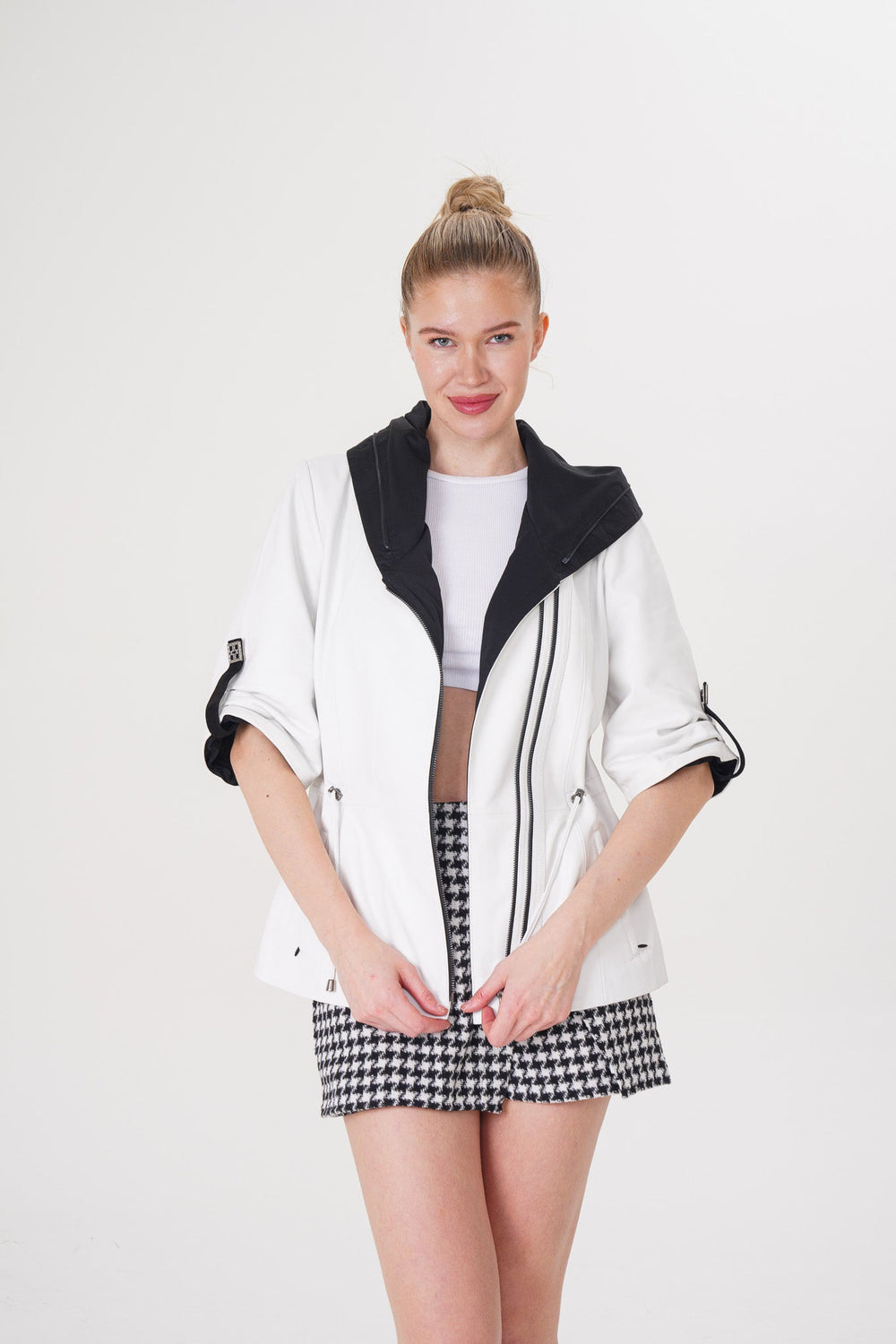 The Hudson White Leather Jacket Fine Craftsmanship