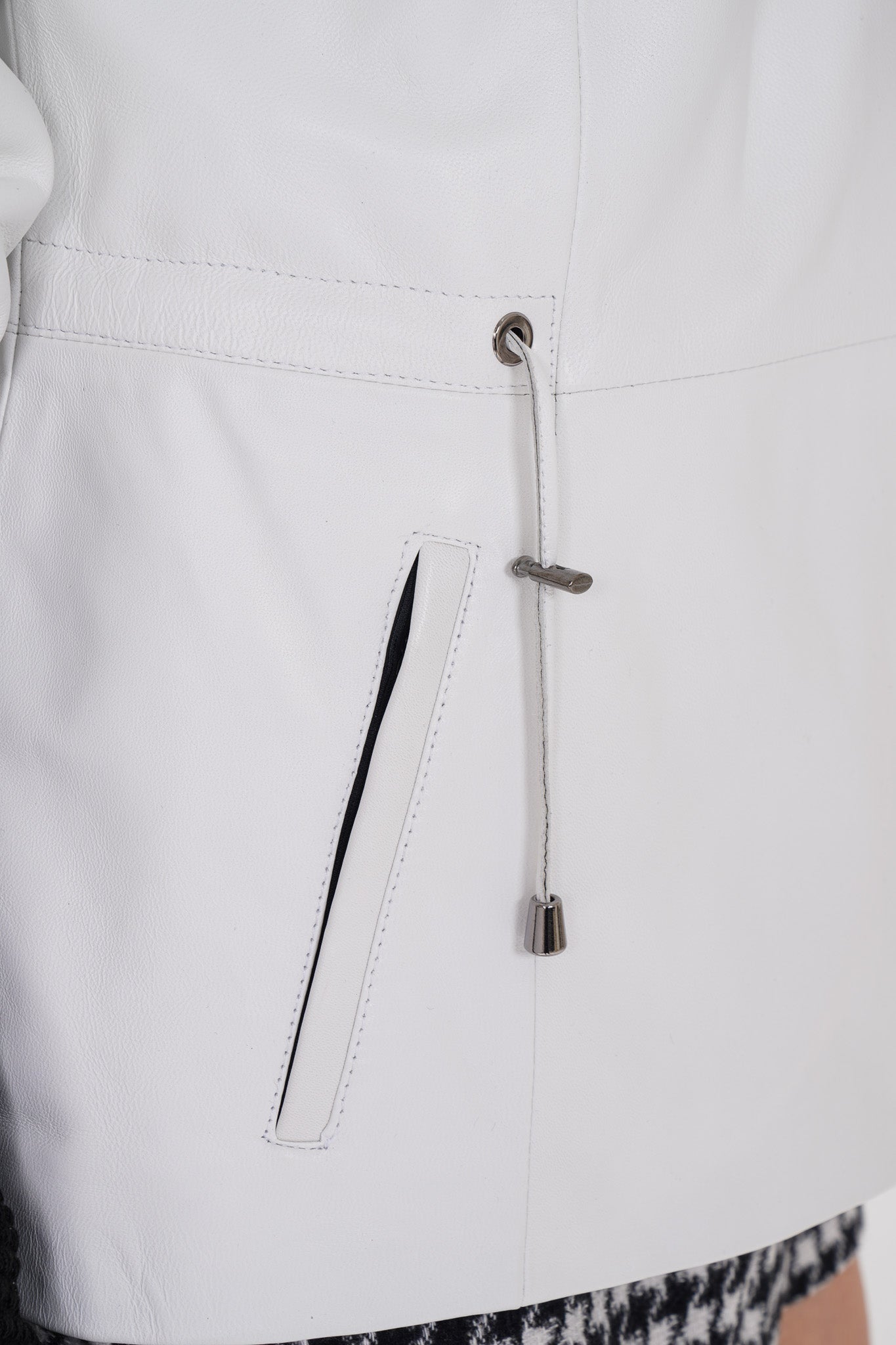 The Hudson White Leather Jacket Fine Craftsmanship