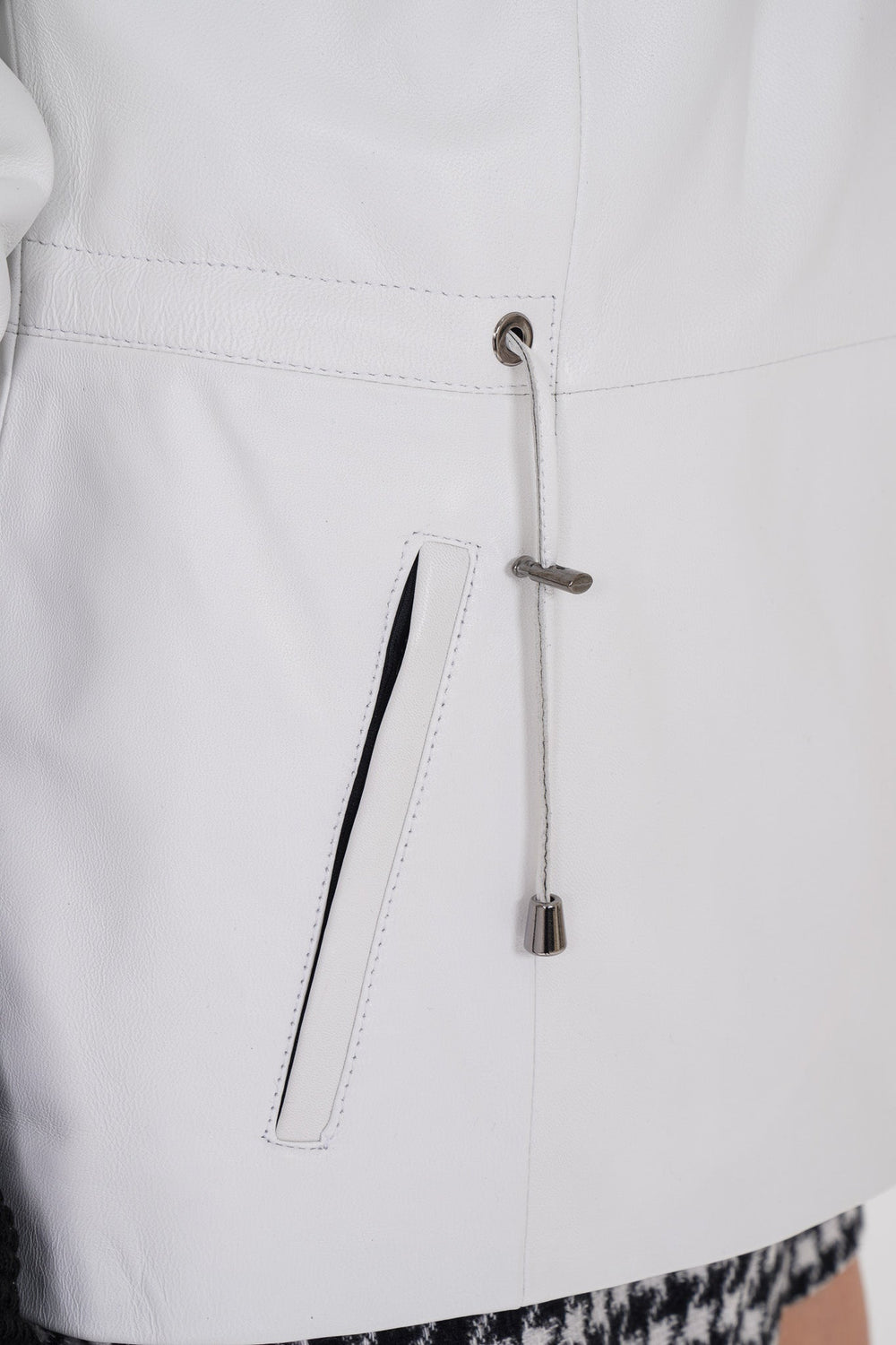 The Hudson White Leather Jacket Fine Craftsmanship
