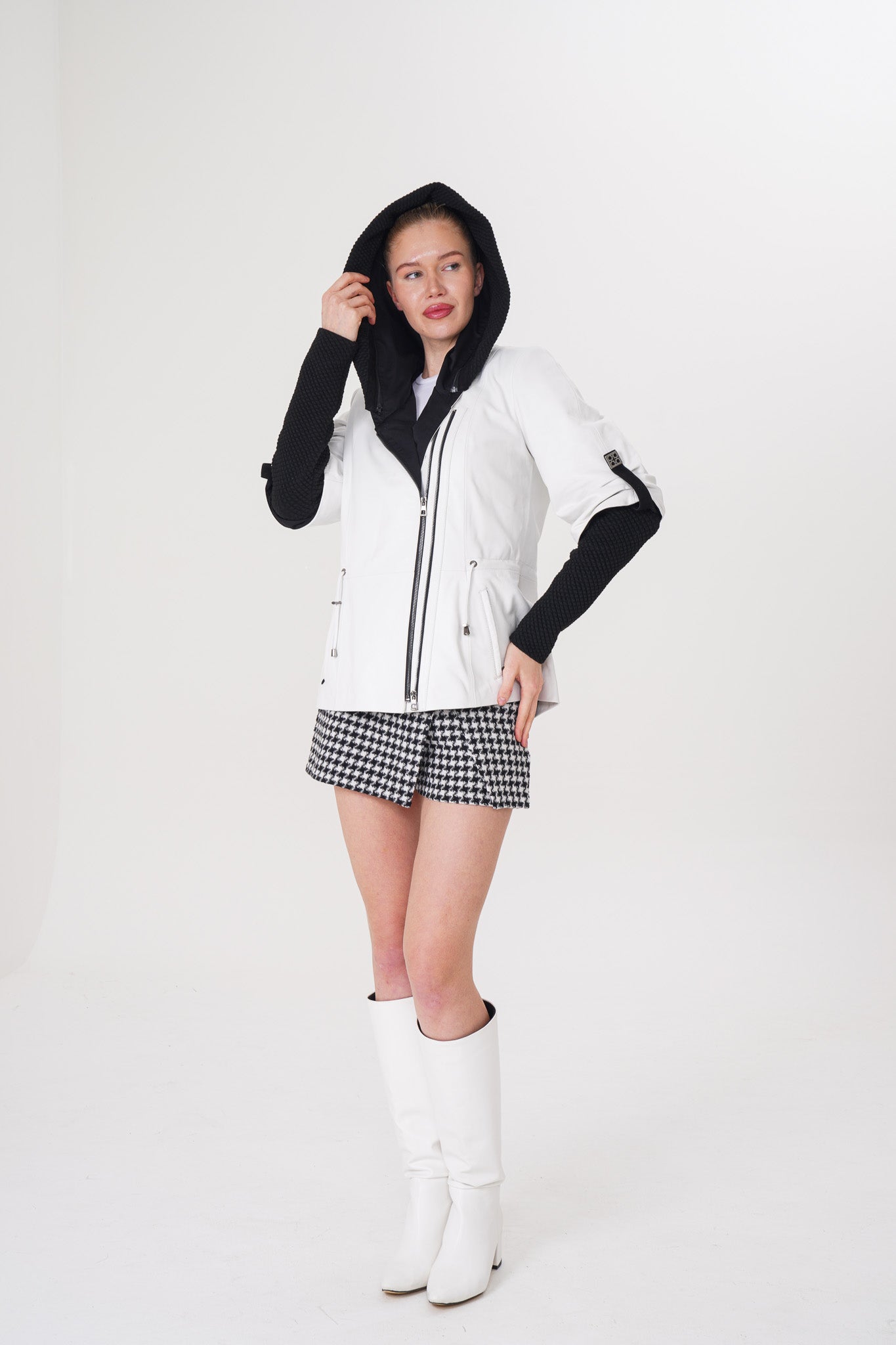 The Hudson White Leather Jacket Fine Craftsmanship