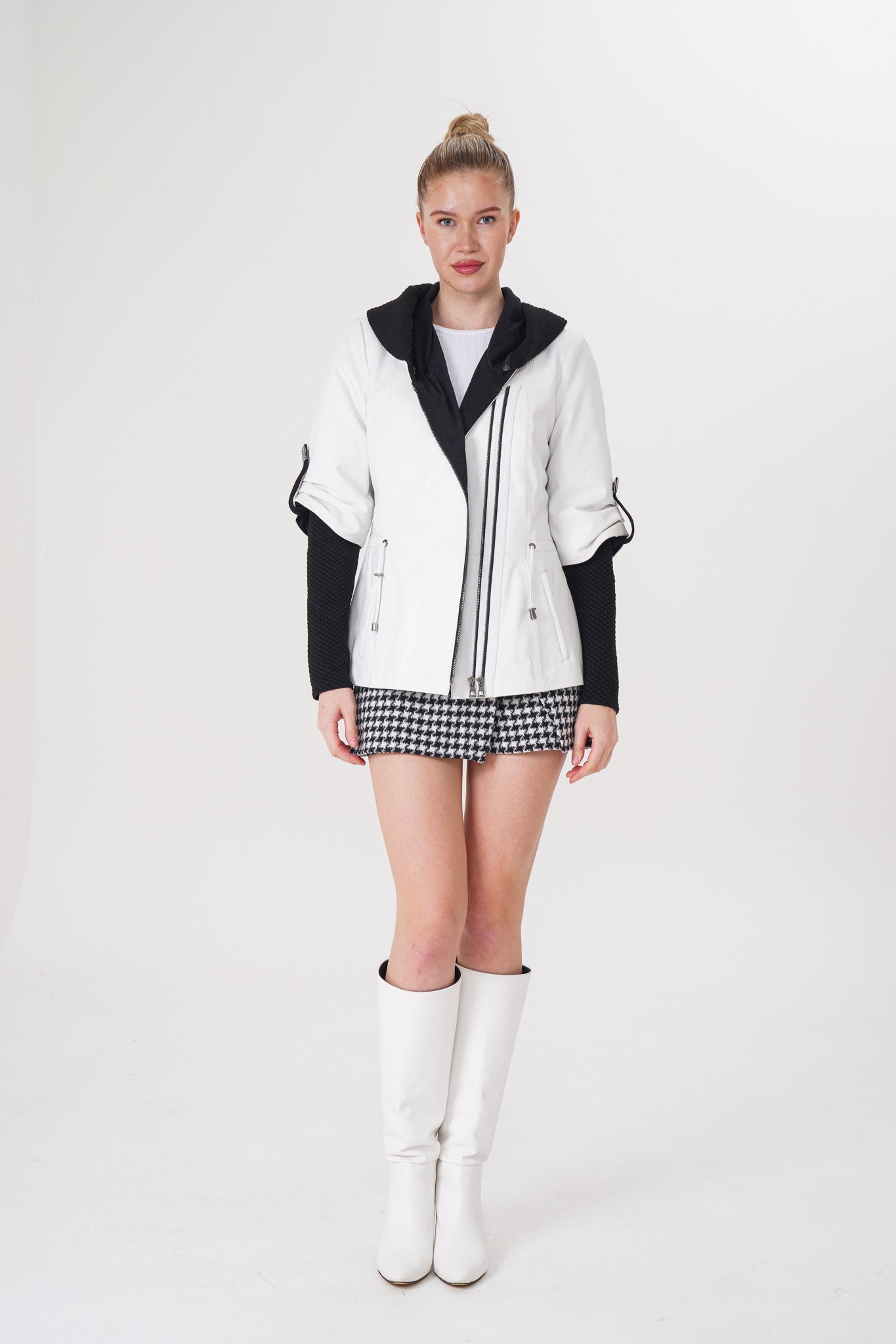 The Hudson White Leather Jacket Fine Craftsmanship