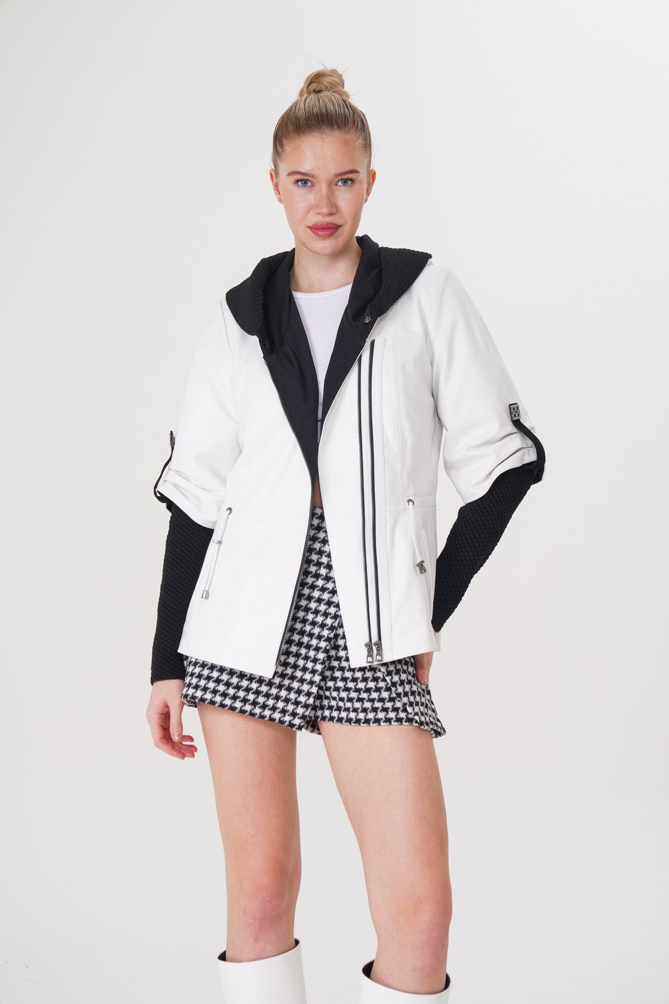 The Hudson White Leather Jacket Fine Craftsmanship