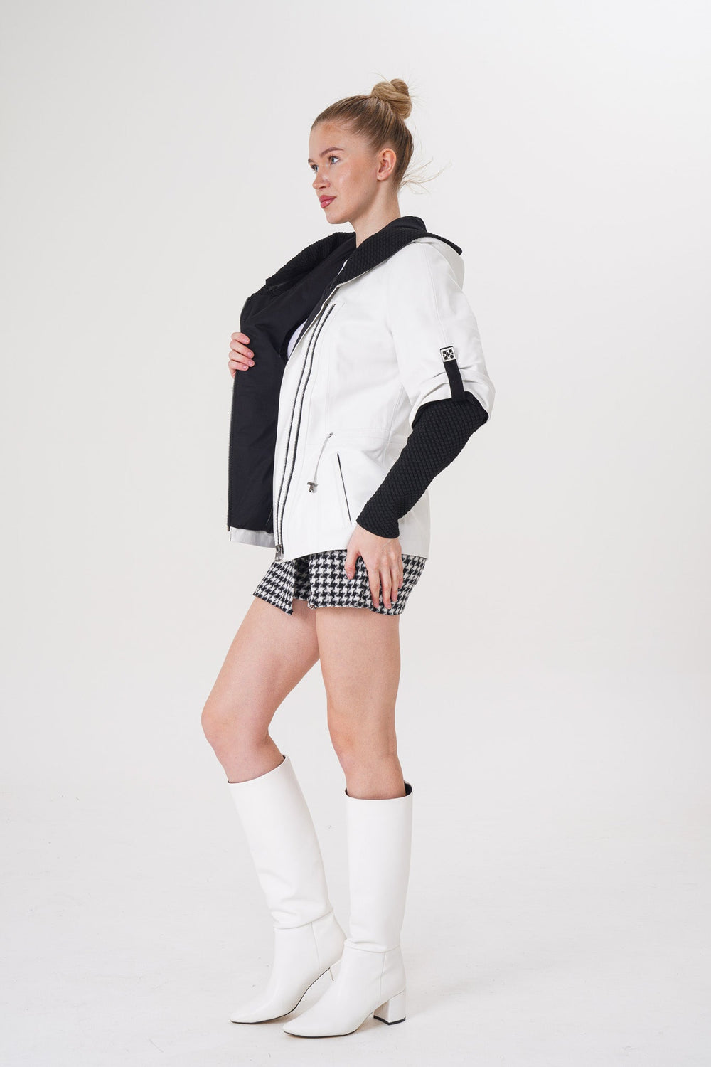 The Hudson White Leather Jacket Fine Craftsmanship