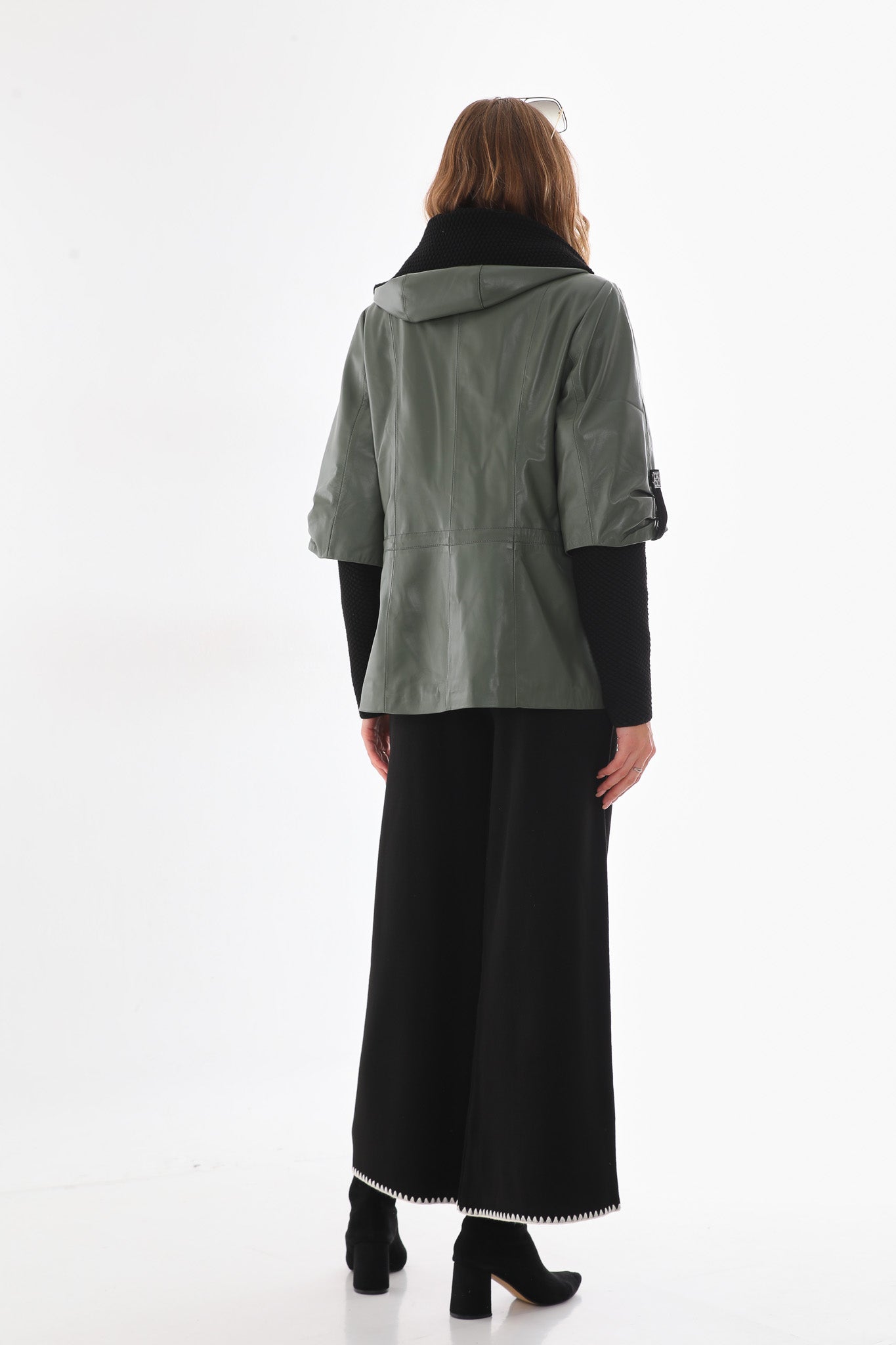 The Hudson Olive Green Leather Jacket Exclusive Style