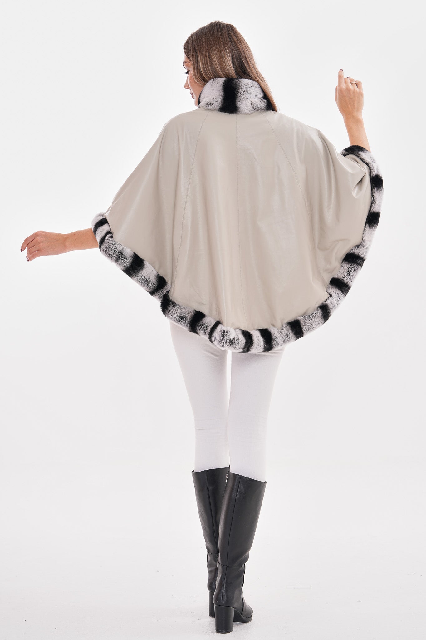 The Glacier Light Beige Reversible Leather Jacket On Sale