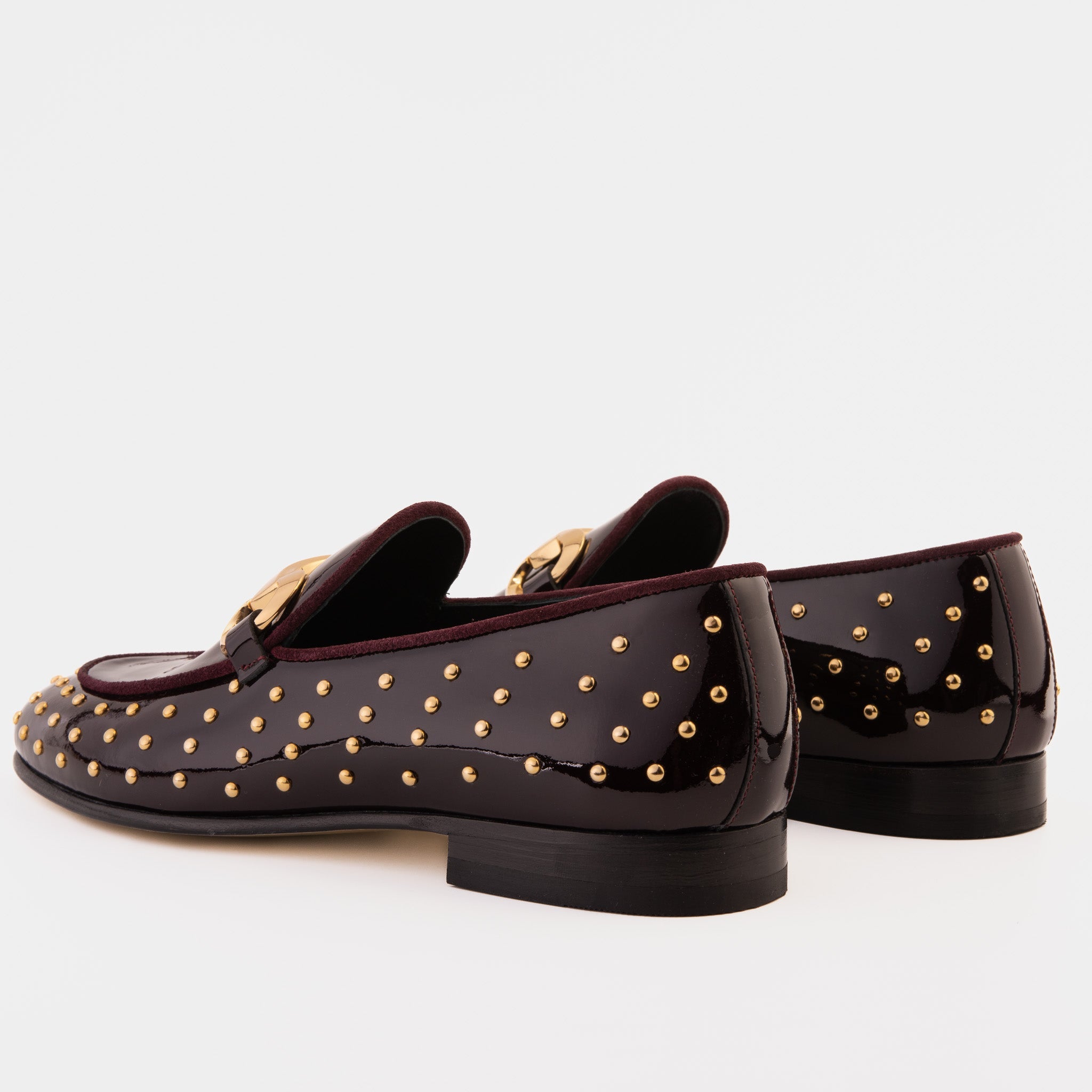 The Jupiter  Shoe Burgundy Spike Leather  Bit Dress Loafer Limited Edition Shoe For Sale