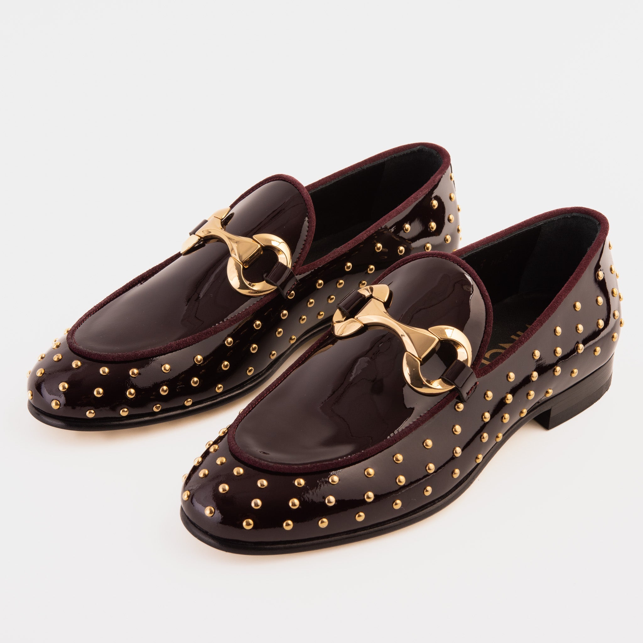 The Jupiter  Shoe Burgundy Spike Leather  Bit Dress Loafer Limited Edition Shoe For Sale