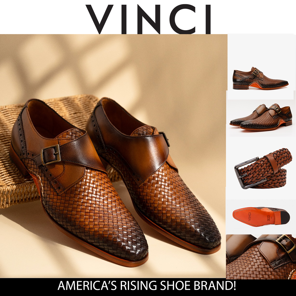 The Rolls  Woven Tan Leather Single Monk Strap  Handmade Shoe All New