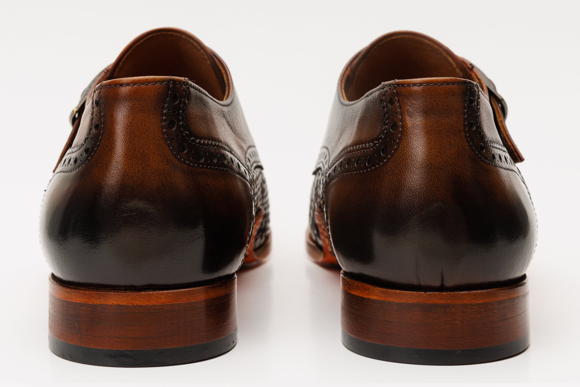 The Rolls  Woven Tan Leather Single Monk Strap  Handmade Shoe All New