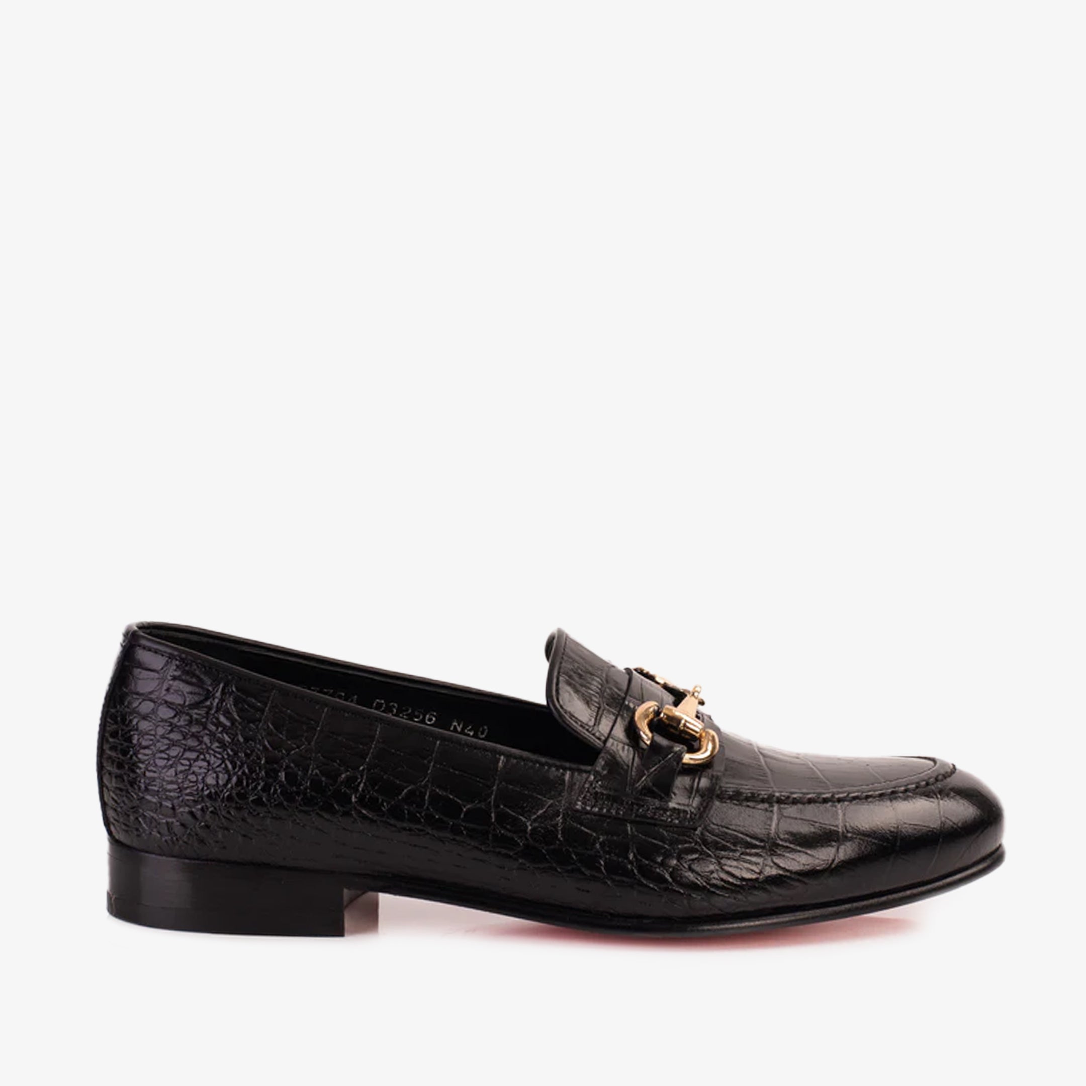 The Monaco Black Leather Shoe Bit Loafer Universal Fit