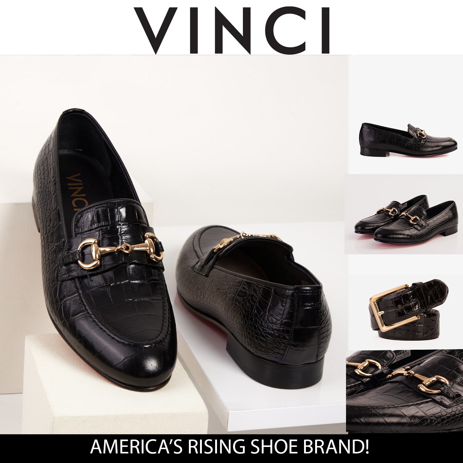 The Monaco Black Leather Shoe Bit Loafer Universal Fit