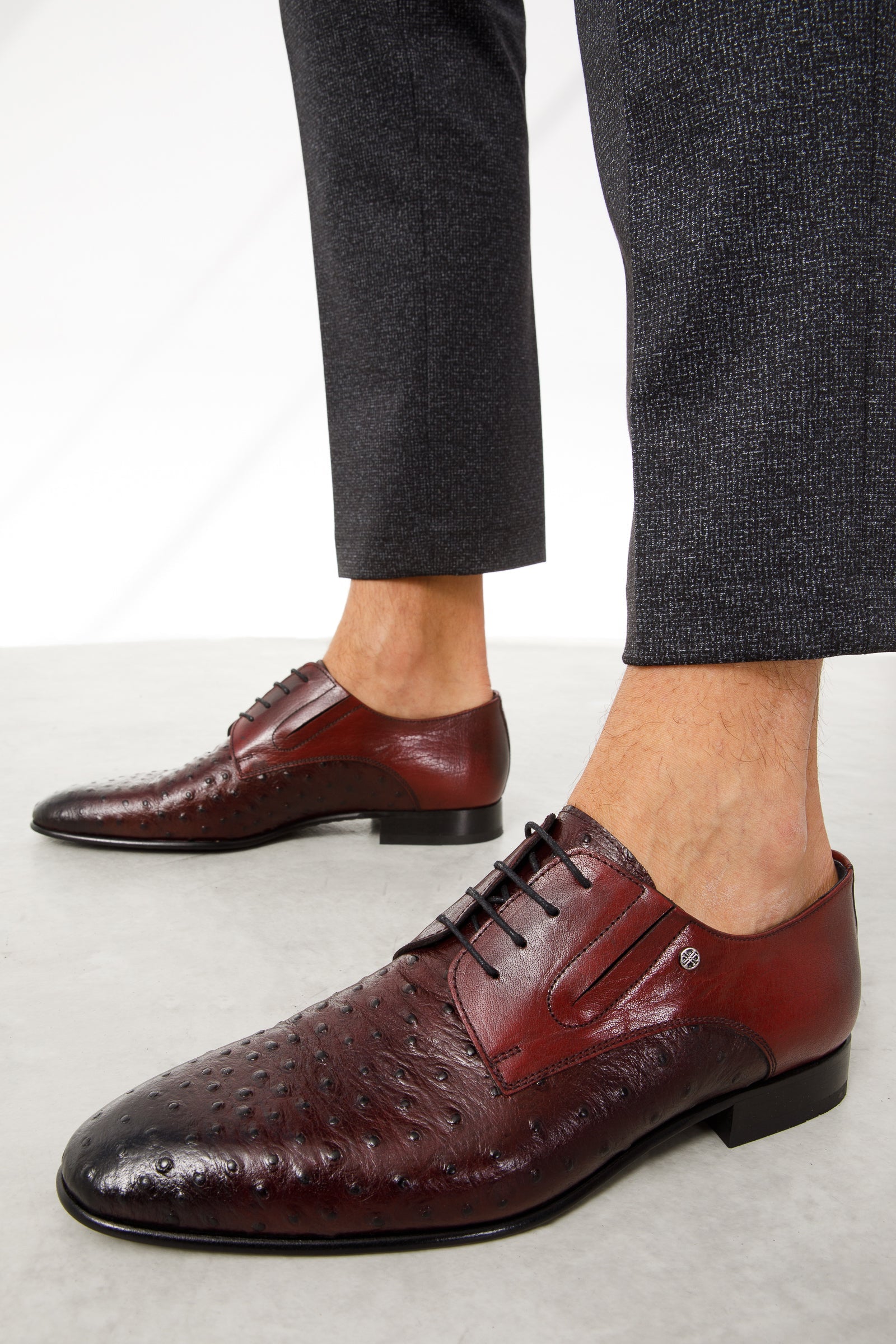 The Porto Alegre Burgundy Leather Derby Shoe Exclusive Style