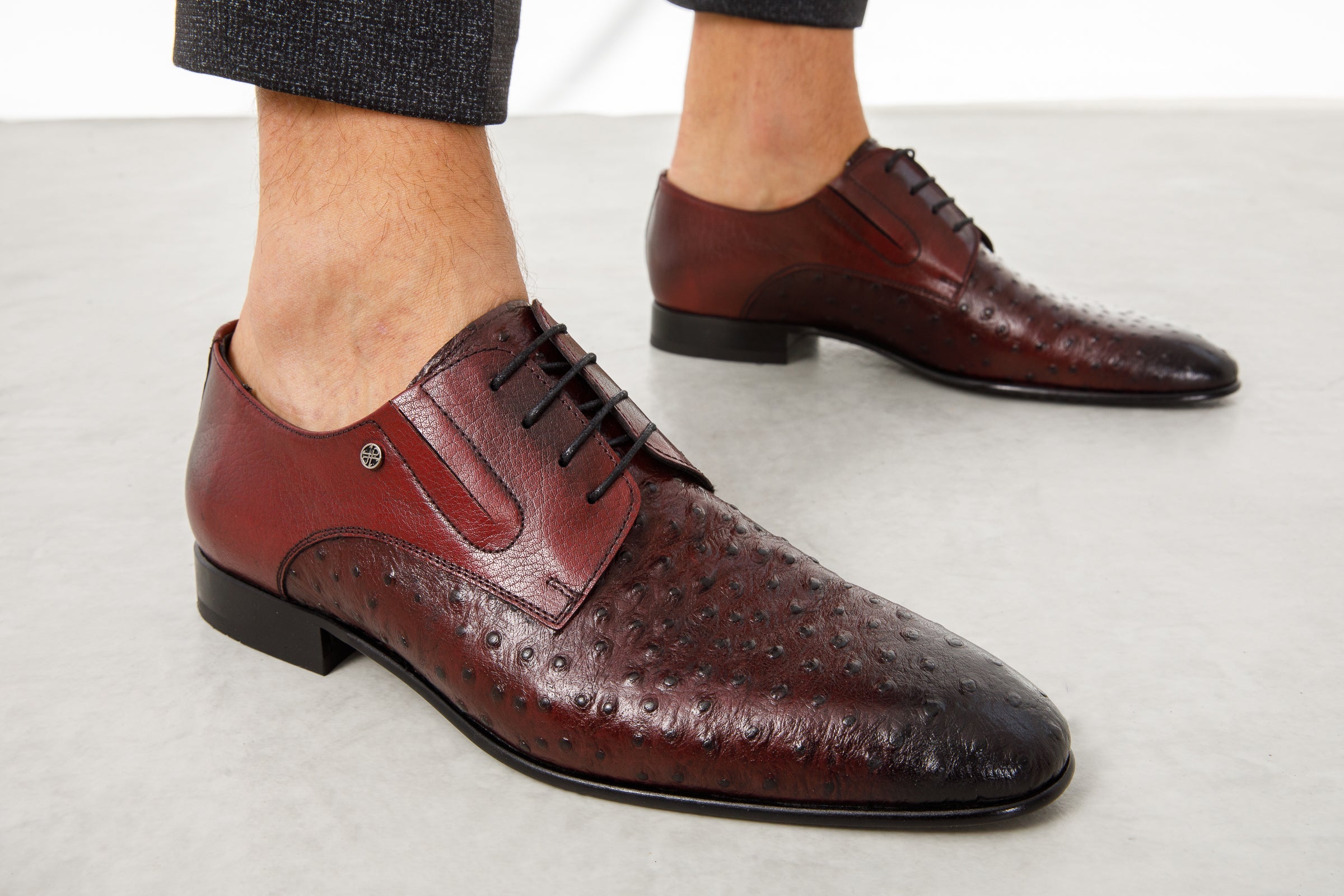 The Porto Alegre Burgundy Leather Derby Shoe Exclusive Style