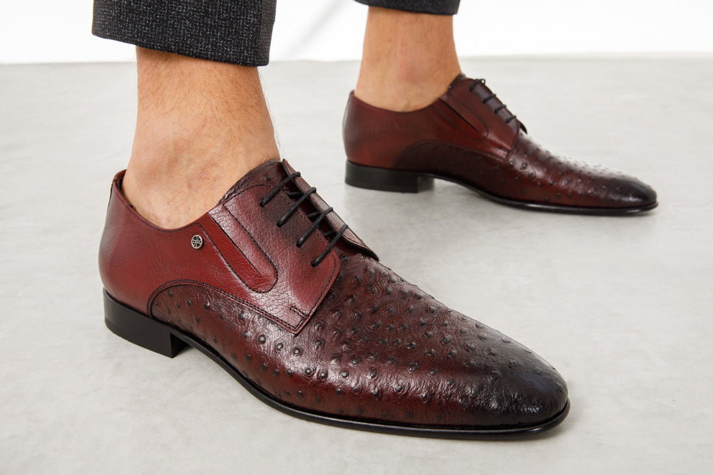 The Porto Alegre Burgundy Leather Derby Shoe Exclusive Style