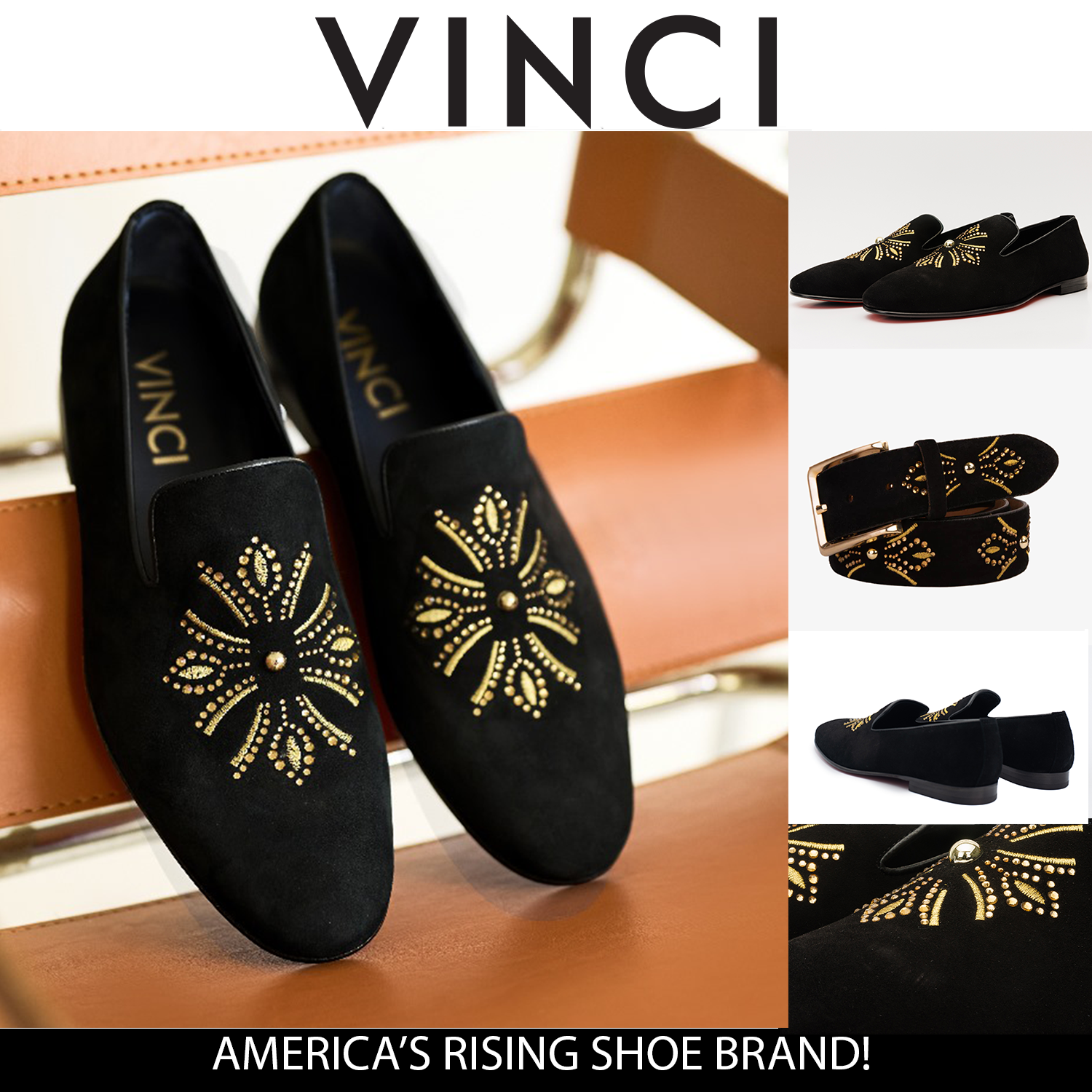 The Lazio Shoe Black Suede Slip-on Loafer Shoe On Sale