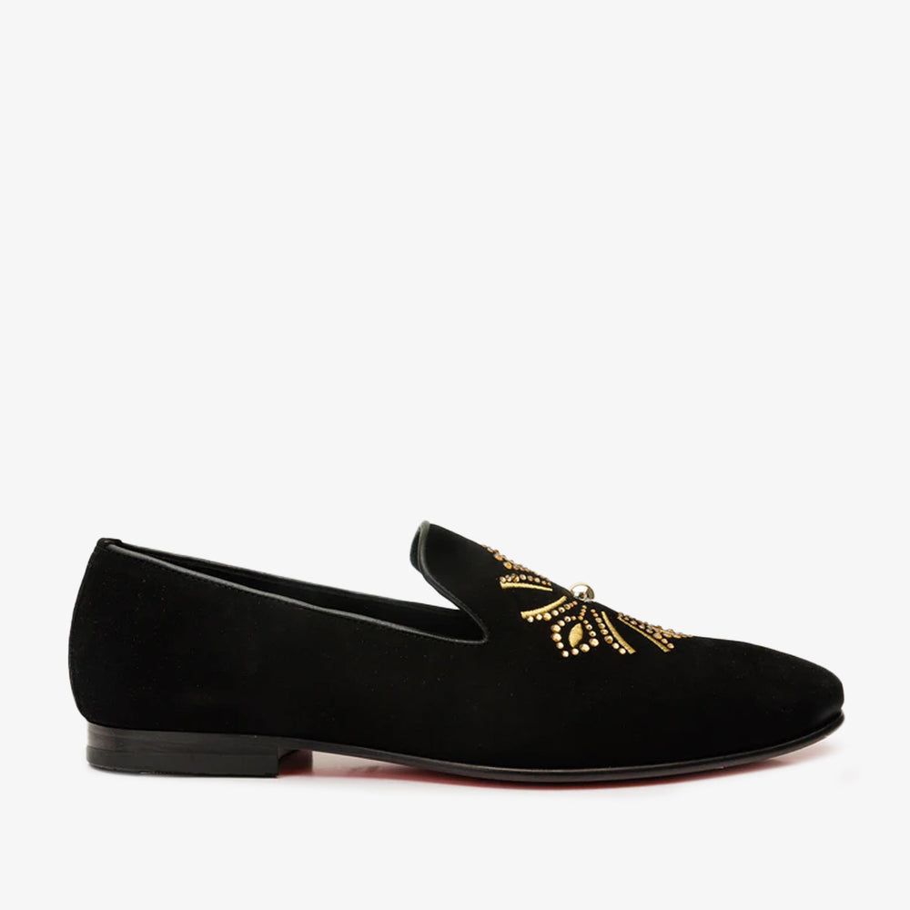 The Lazio Shoe Black Suede Slip-on Loafer Shoe On Sale