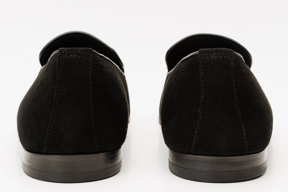 The Lazio Shoe Black Suede Slip-on Loafer Shoe On Sale