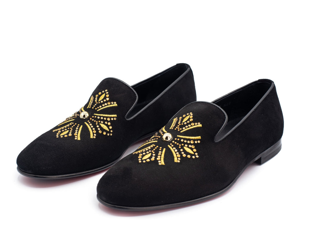The Lazio Shoe Black Suede Slip-on Loafer Shoe On Sale