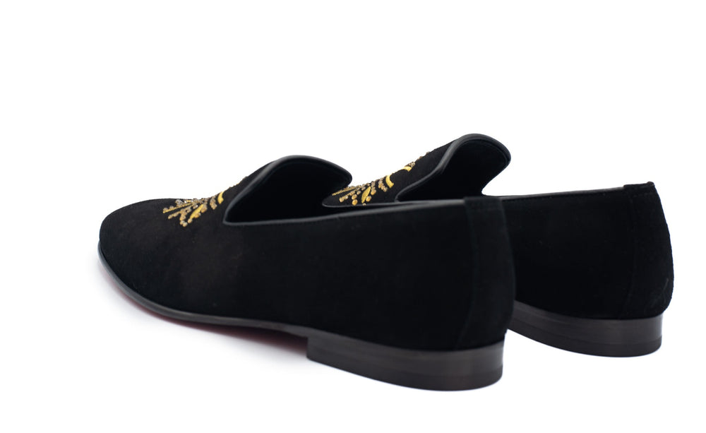 The Lazio Shoe Black Suede Slip-on Loafer Shoe On Sale